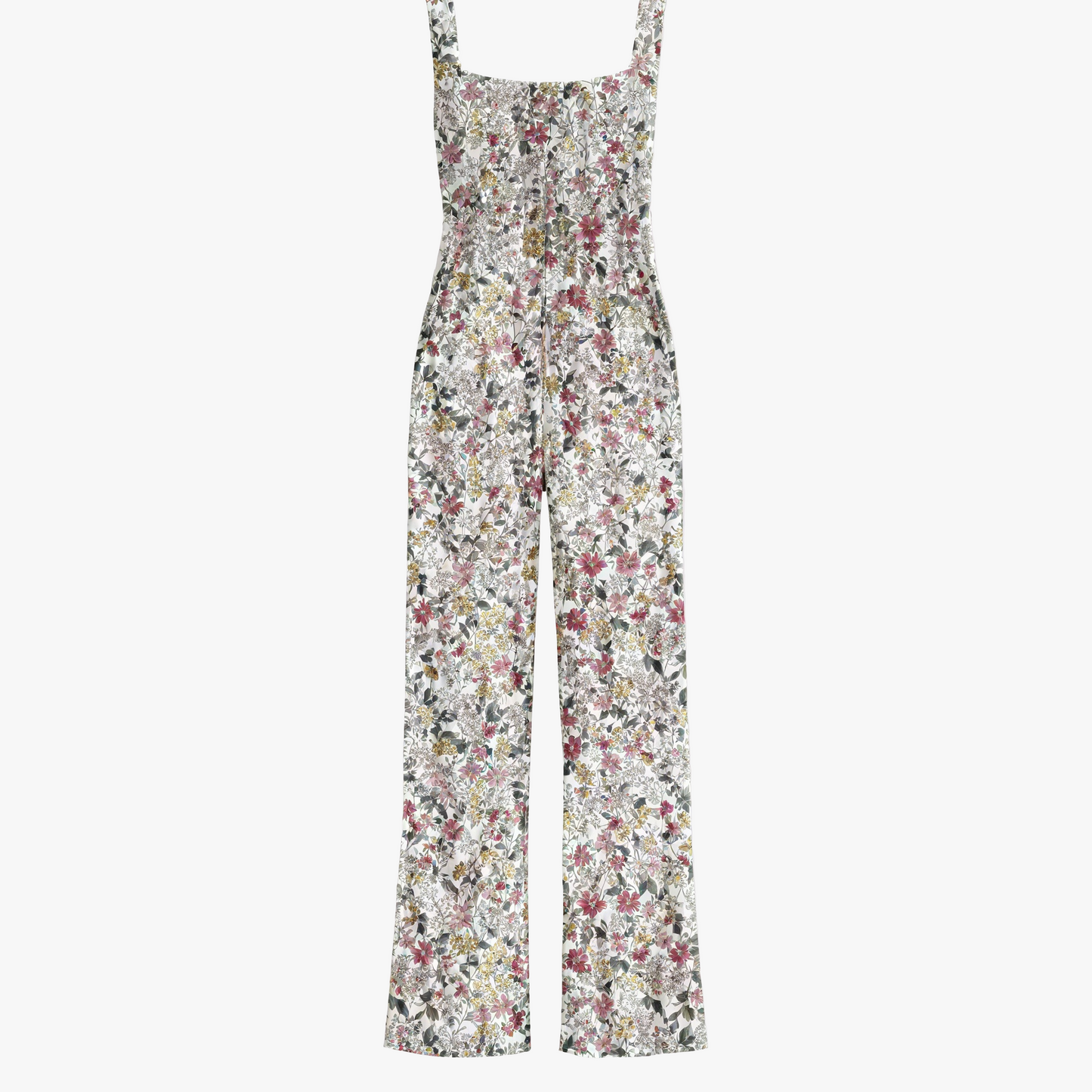 Floral Wide-Leg Jumpsuit - Square Neck