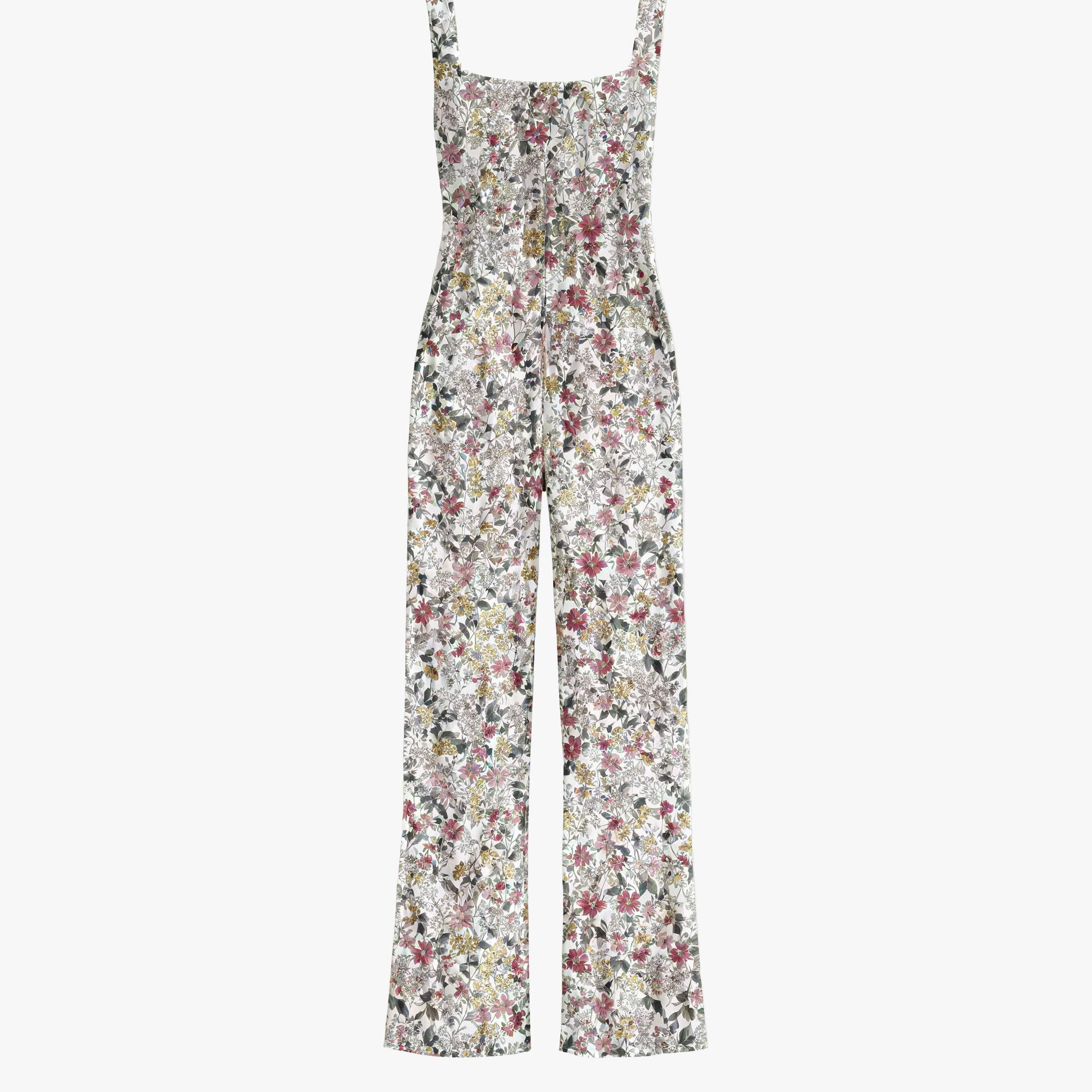 Floral Wide-Leg Jumpsuit - Square Neck