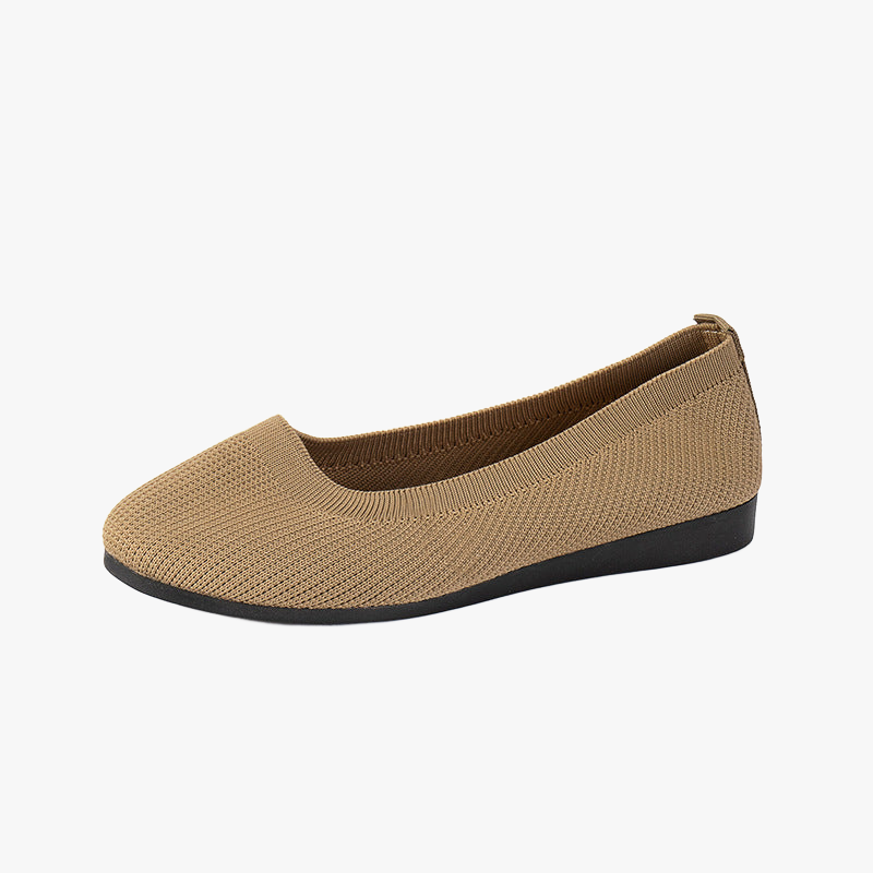 Knit Ballet Flats - Cushioned Comfort, Lightweight