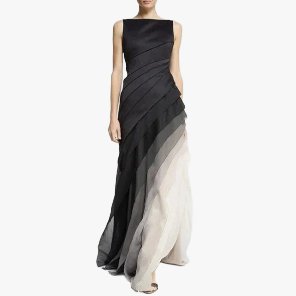 Layered Color Gradient Formal Dress