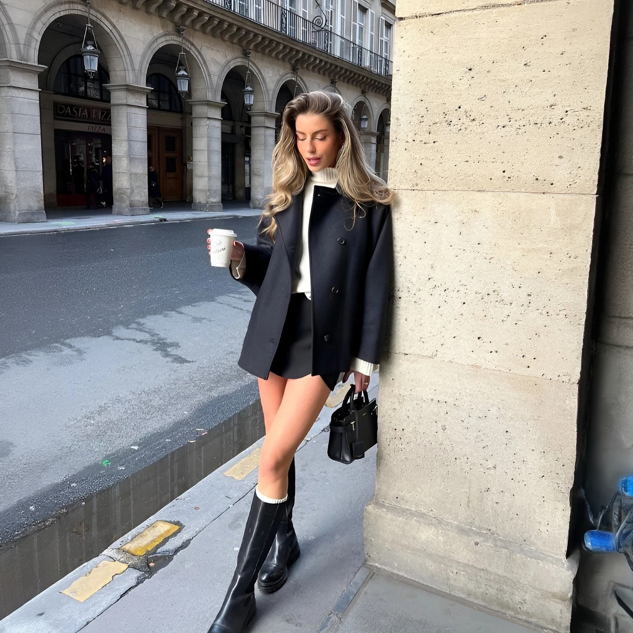 Wool Coat - Oversized Fit, Button Front