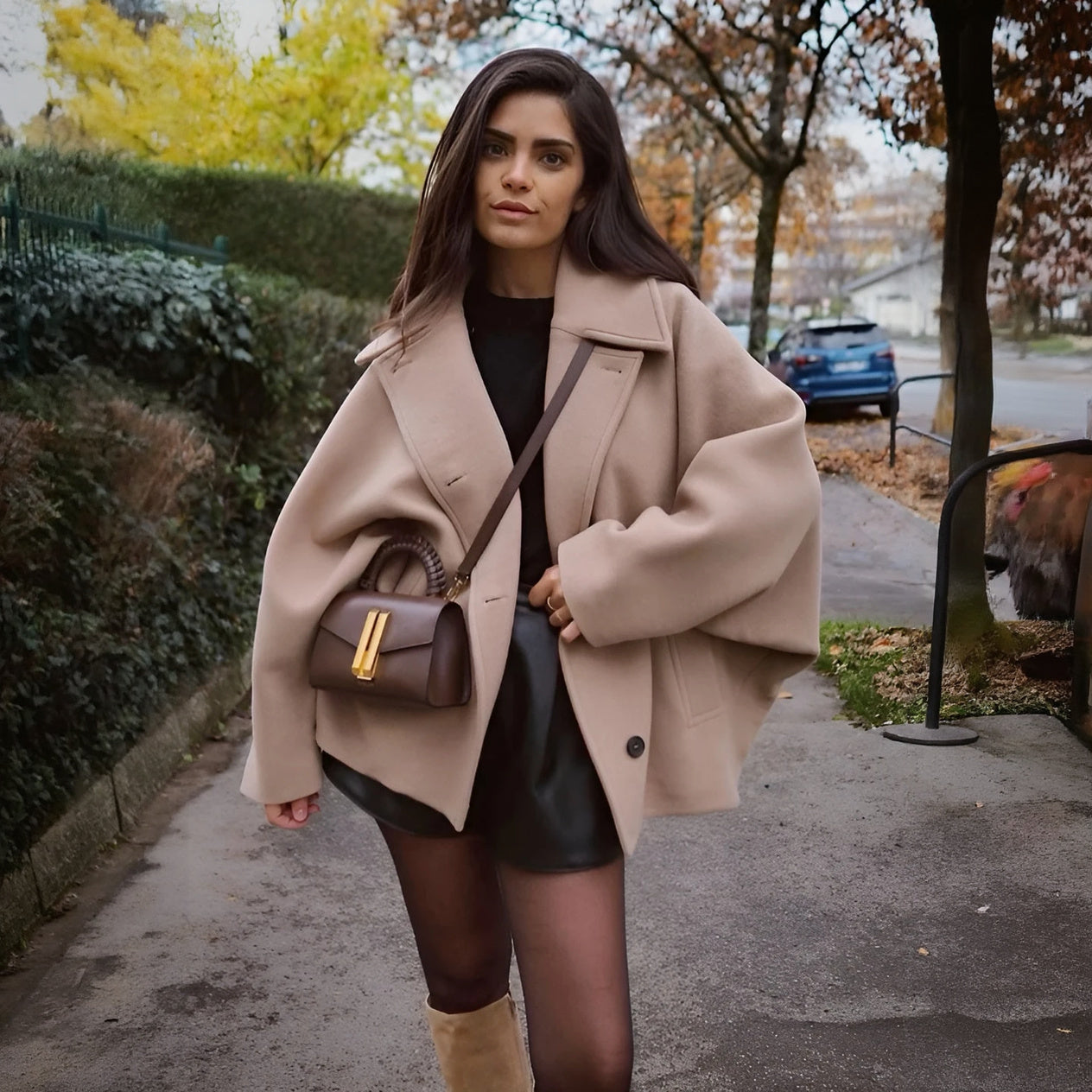 Wool Coat - Oversized Fit, Button Front