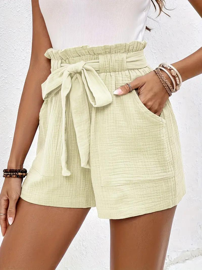 High-Waisted Relaxed Fit Belted Shorts