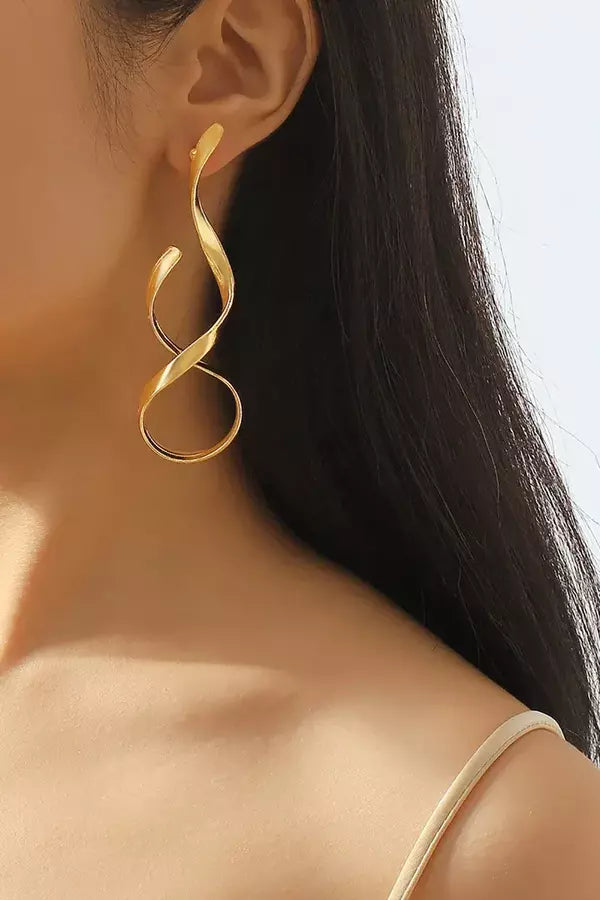 Sculptural Swirl Drop Earrings - Modern Jewelry