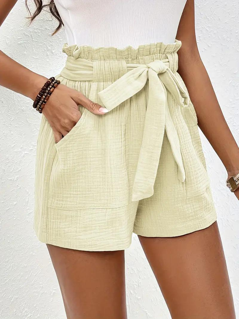 High-Waisted Relaxed Fit Belted Shorts