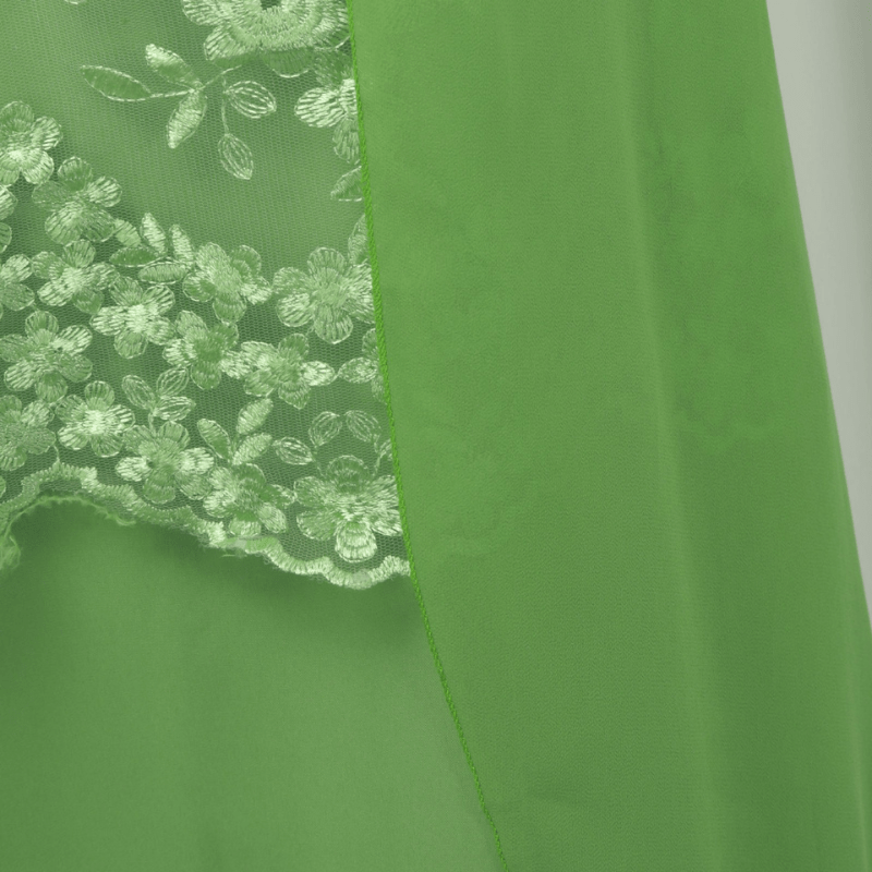 Lace Overlay Dress - Short Sleeve, Modest Fit