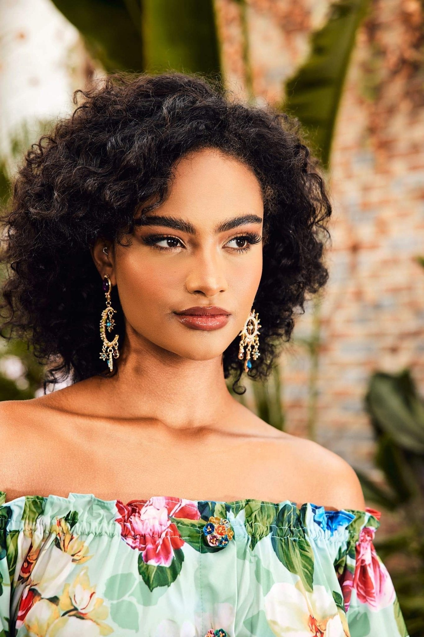 Sunburst Gemstone Dangle Earrings