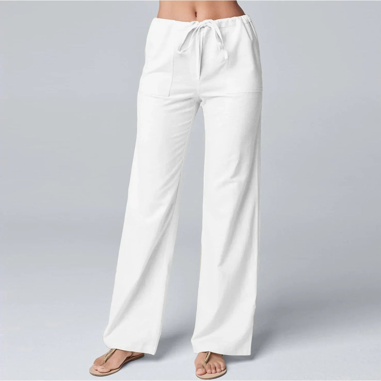 Brianna | High Waist Cotton Linen Blend Trousers for Effortless Style - Image 1