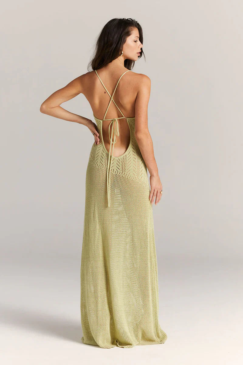 Basicfold Women's Open Knit Maxi Dress – Floral Cutout, Spaghetti Straps-83282-762c1fb4-059f-4e9e-9446-7159ed5b2a38