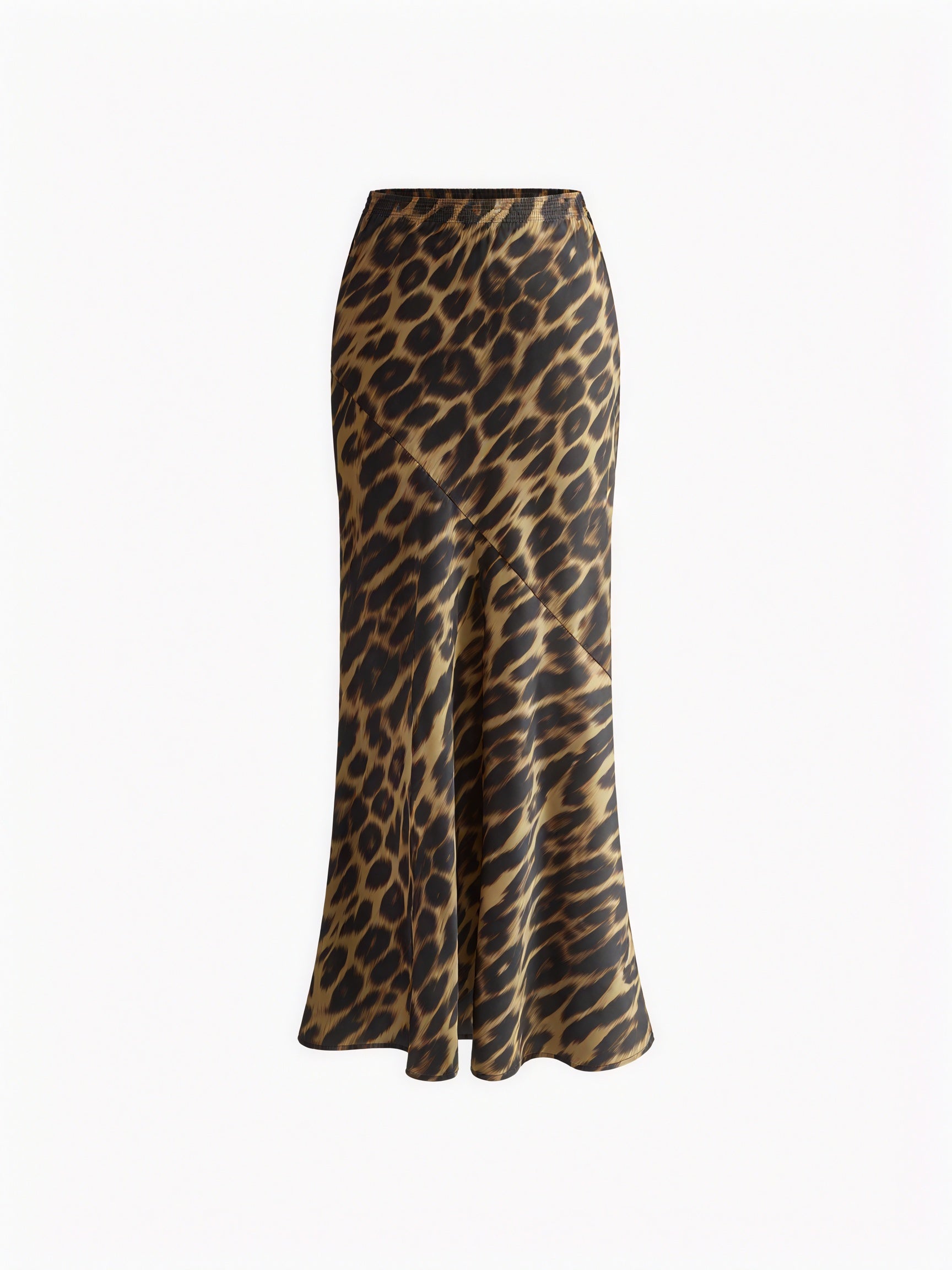 Leopard Print Maxi Skirt - High-Waisted