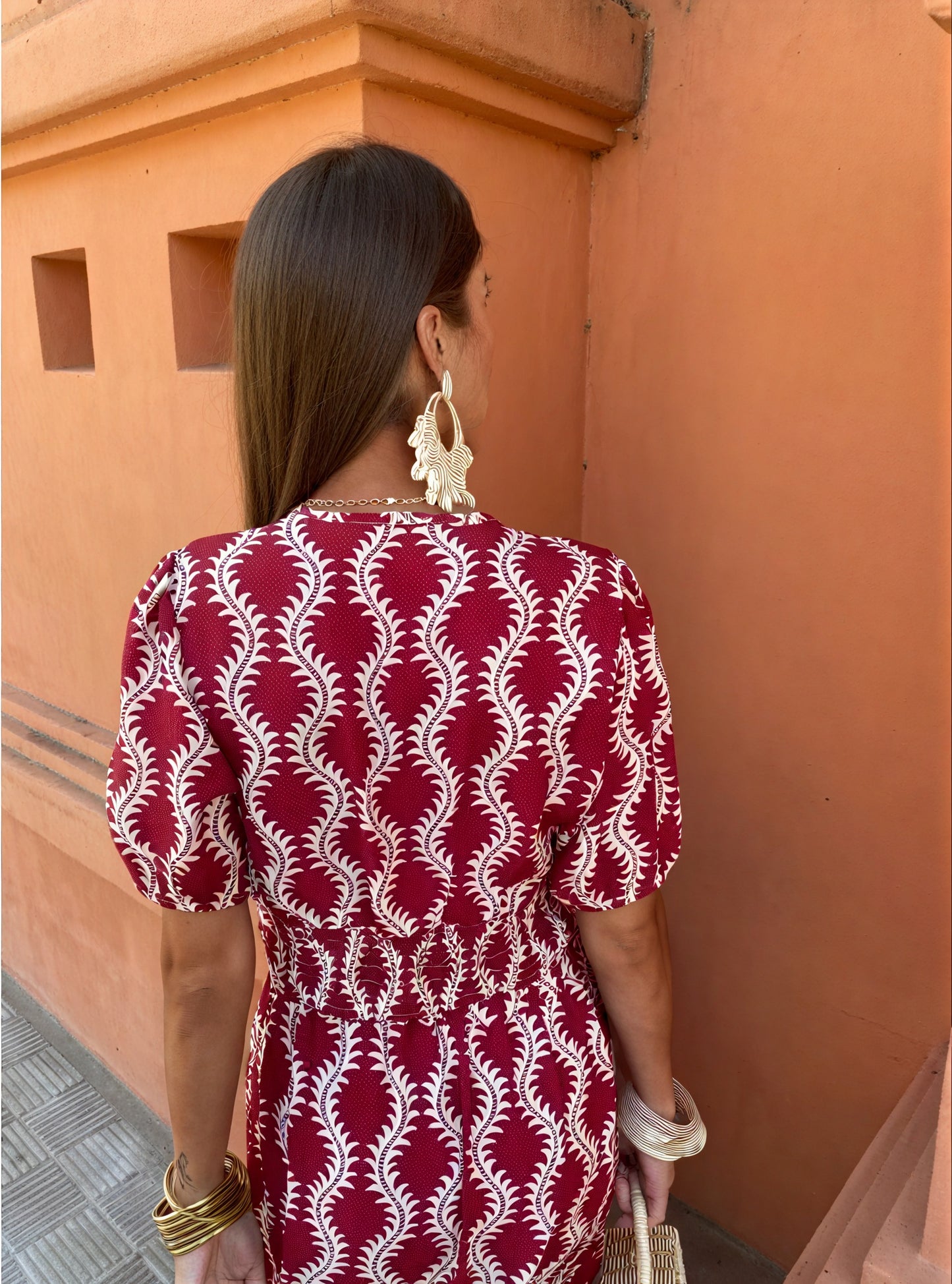 Knotted Crop Top & Maxi Skirt Set - Burgundy