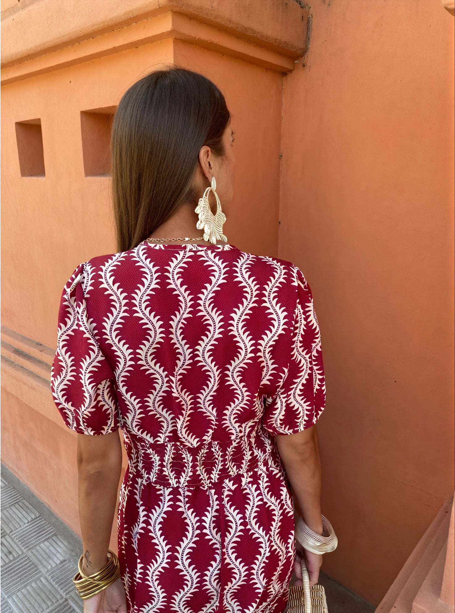 Knotted Crop Top & Maxi Skirt Set - Burgundy