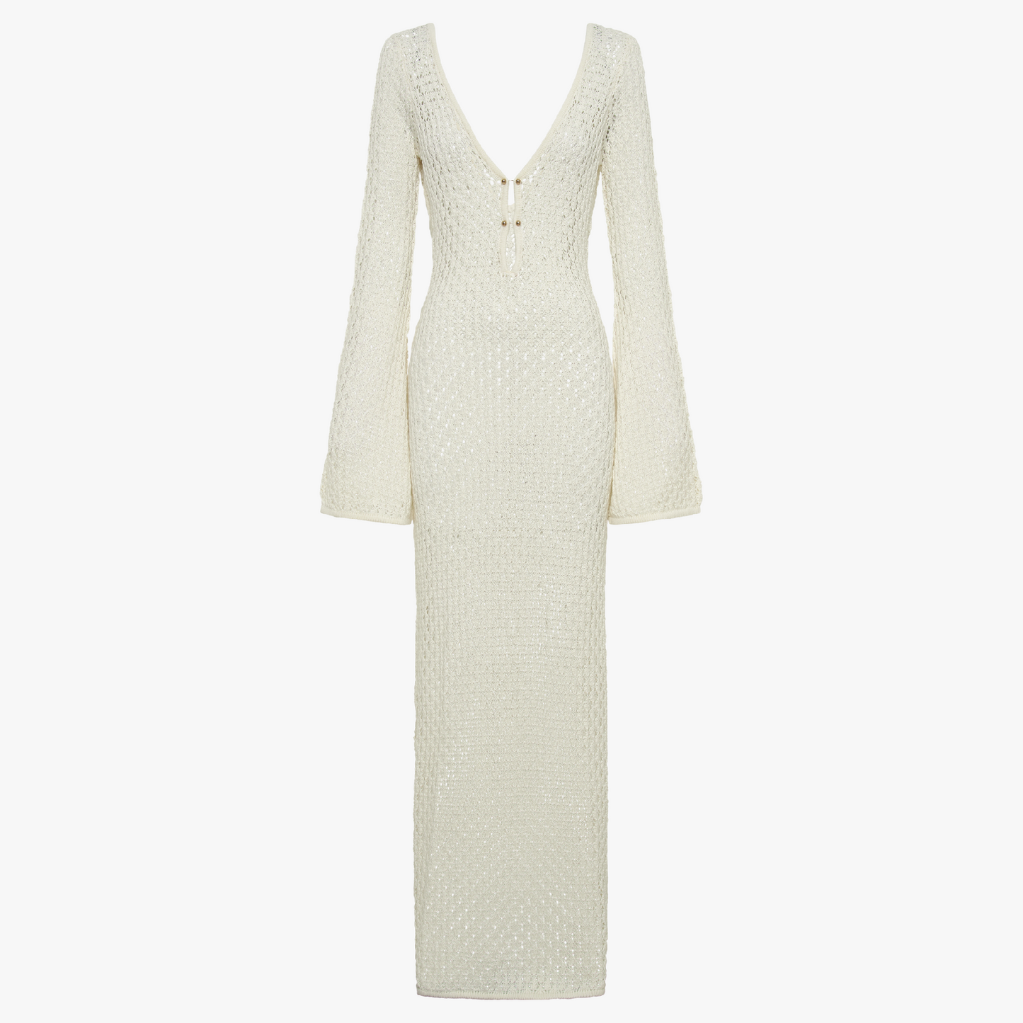 Open Weave V-Neck Maxi Dress