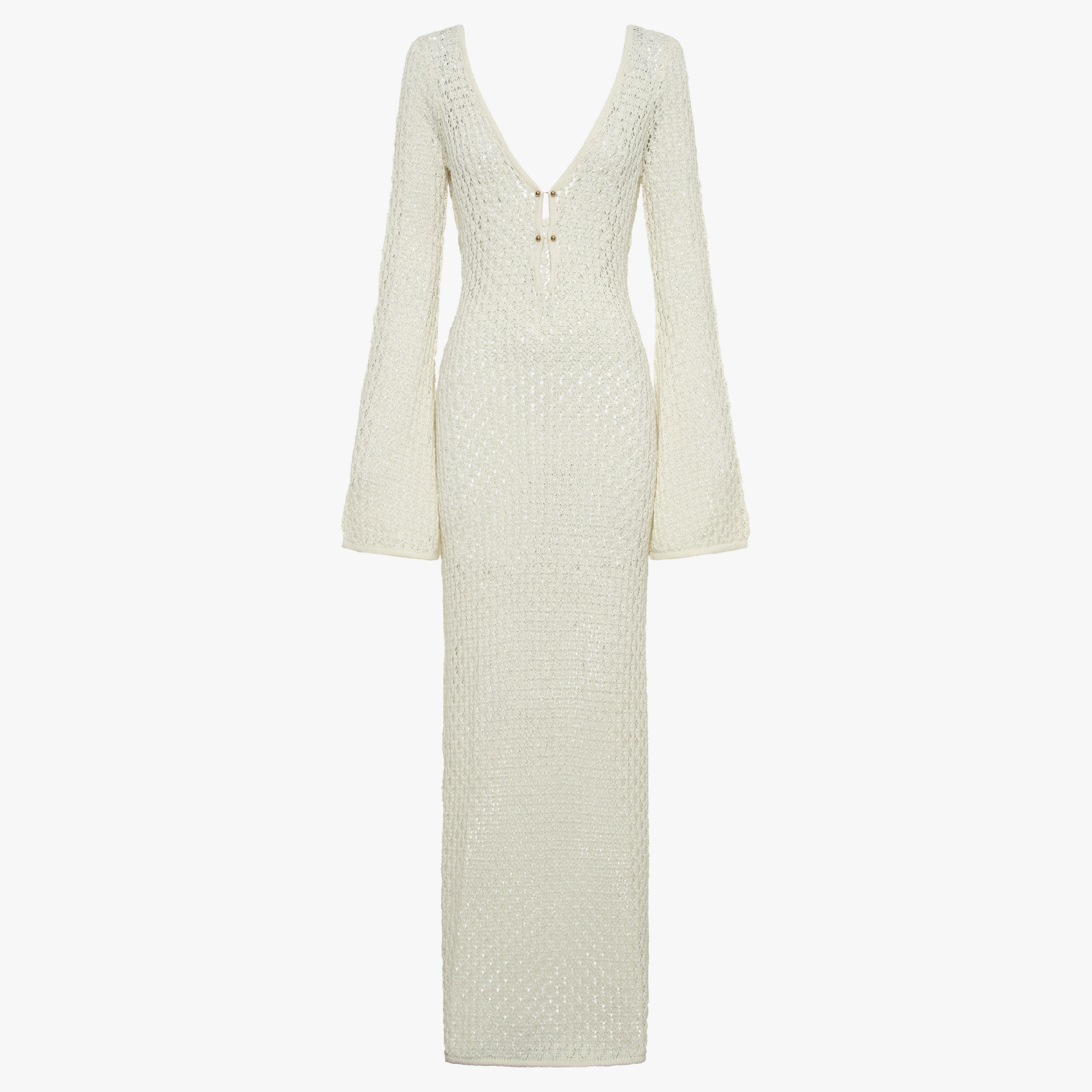 Open Weave V-Neck Maxi Dress