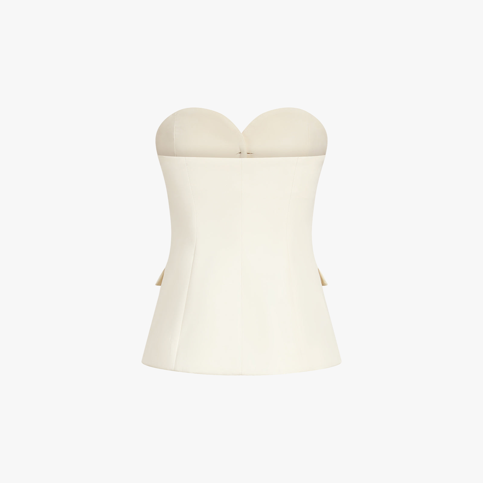 Strapless Wide-Leg Suit with Button Detail