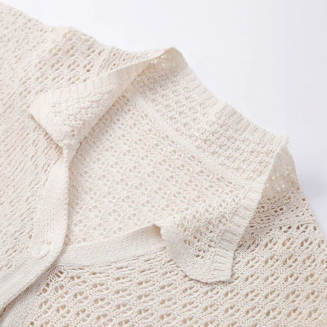 Crochet Two-Piece Outfit - High-Waisted Skirt