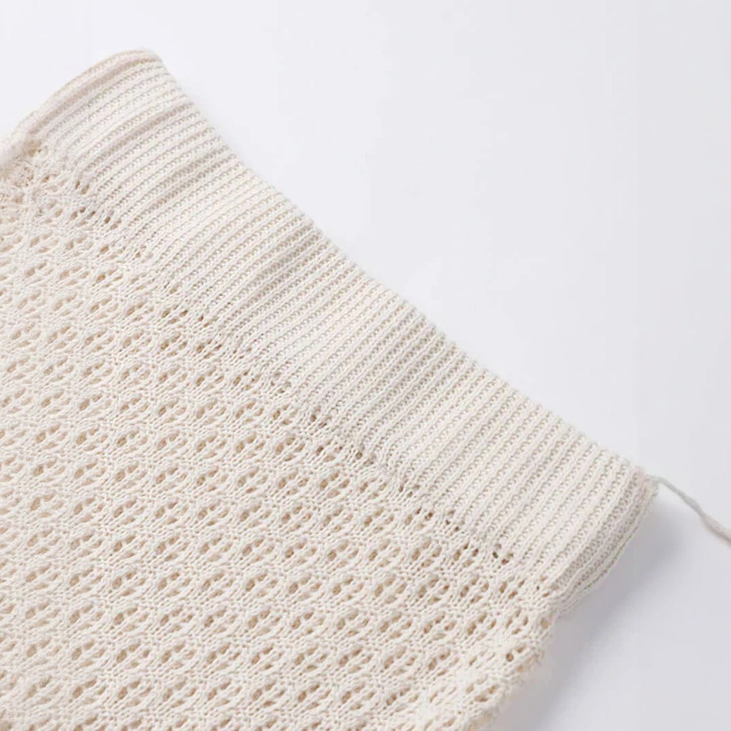 Crochet Two-Piece Outfit - High-Waisted Skirt