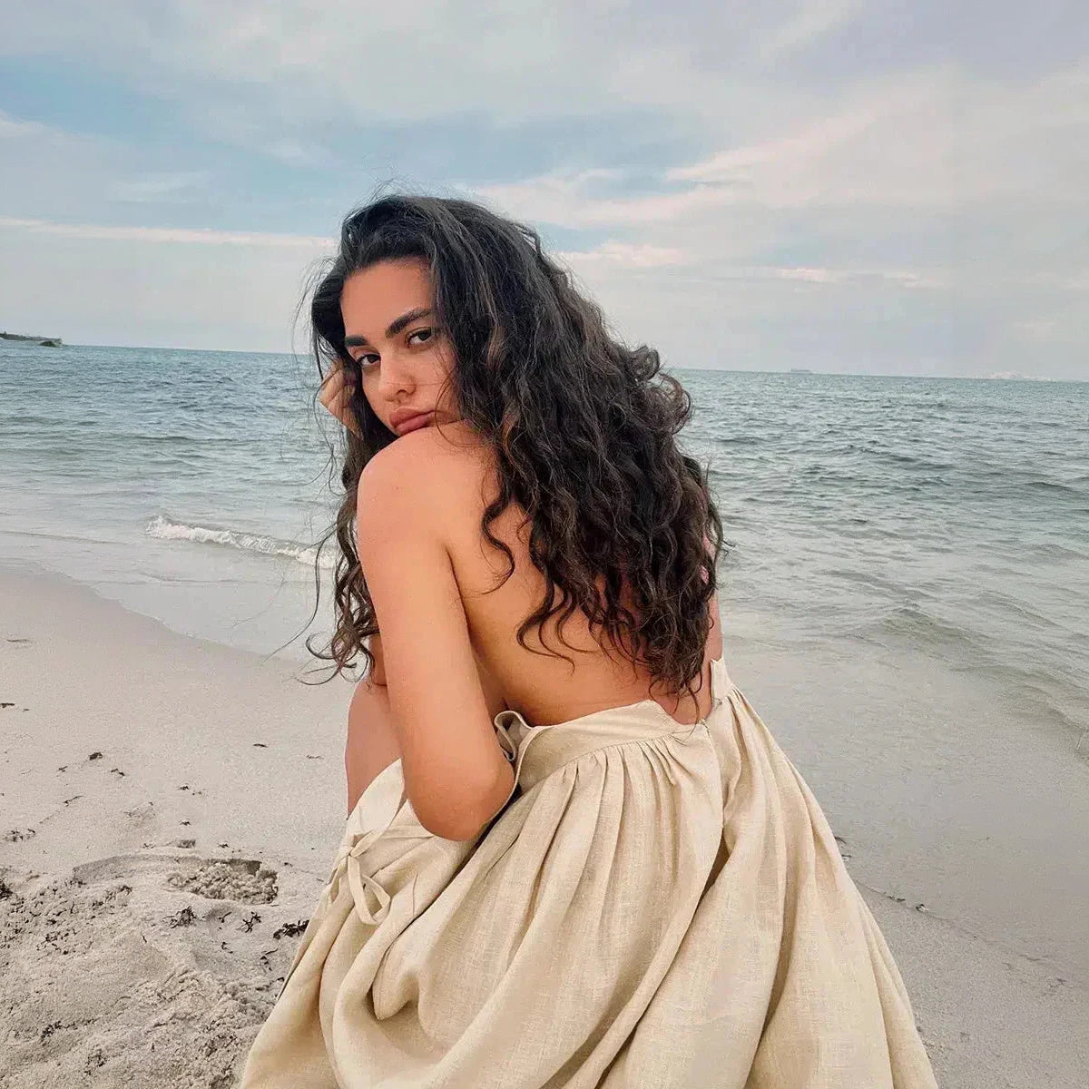 A-Line Dress with Shoulder Ties