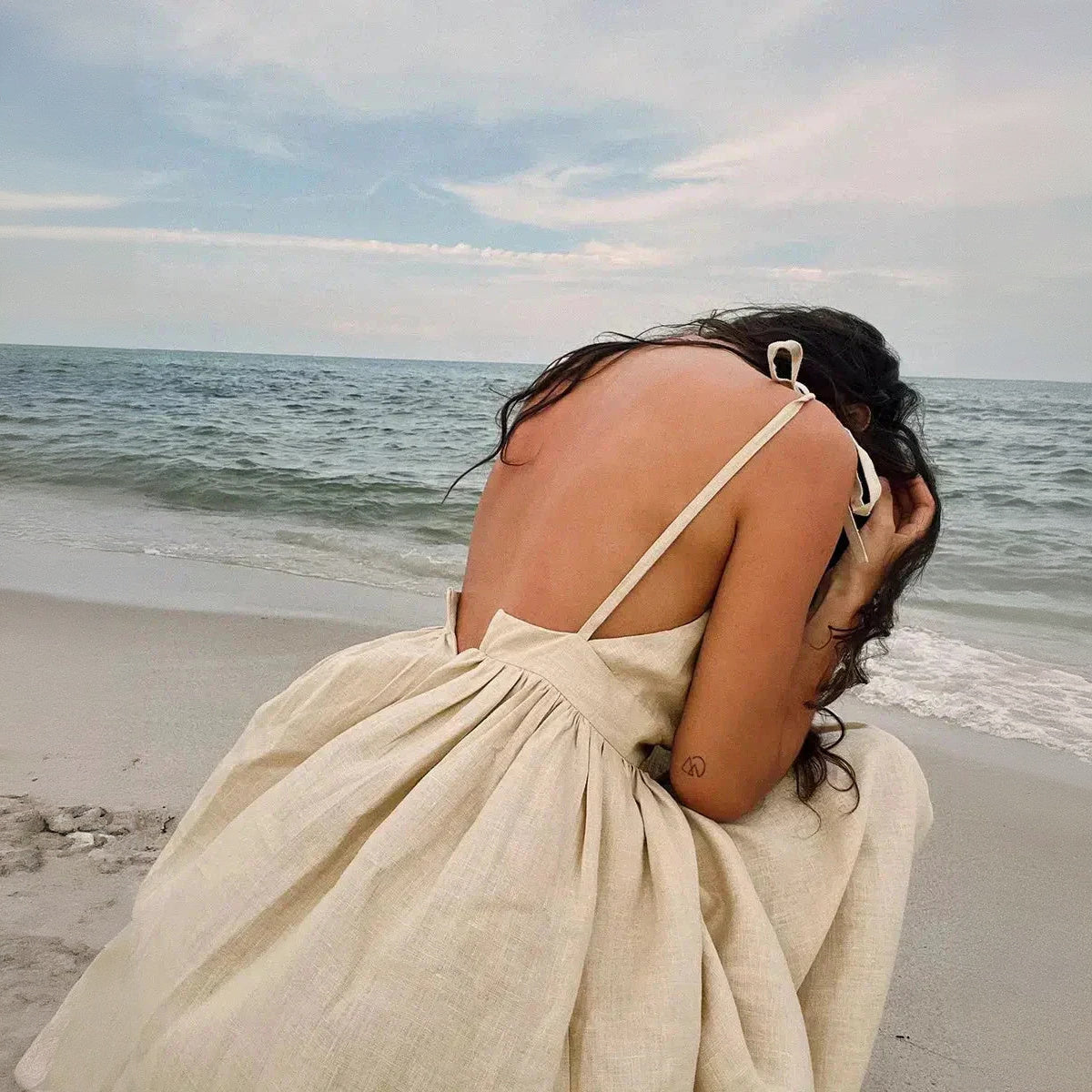 A-Line Dress with Shoulder Ties