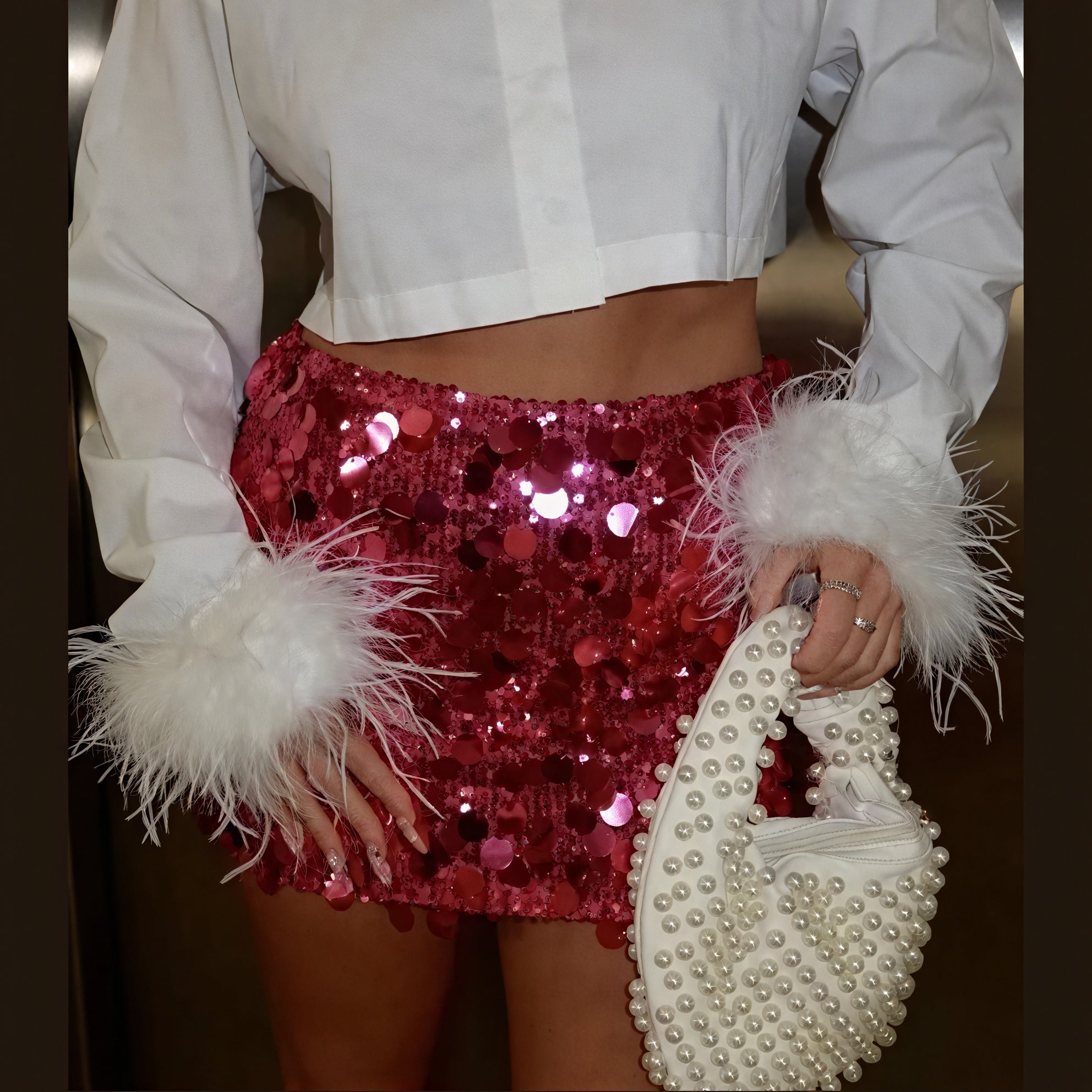 Sequin Mini Skirt - Party Embellished Design