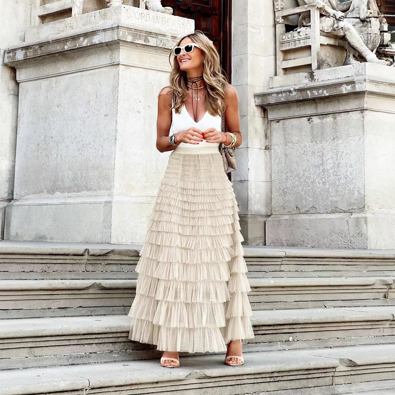 Tiered Maxi Skirt - Ruffle Design