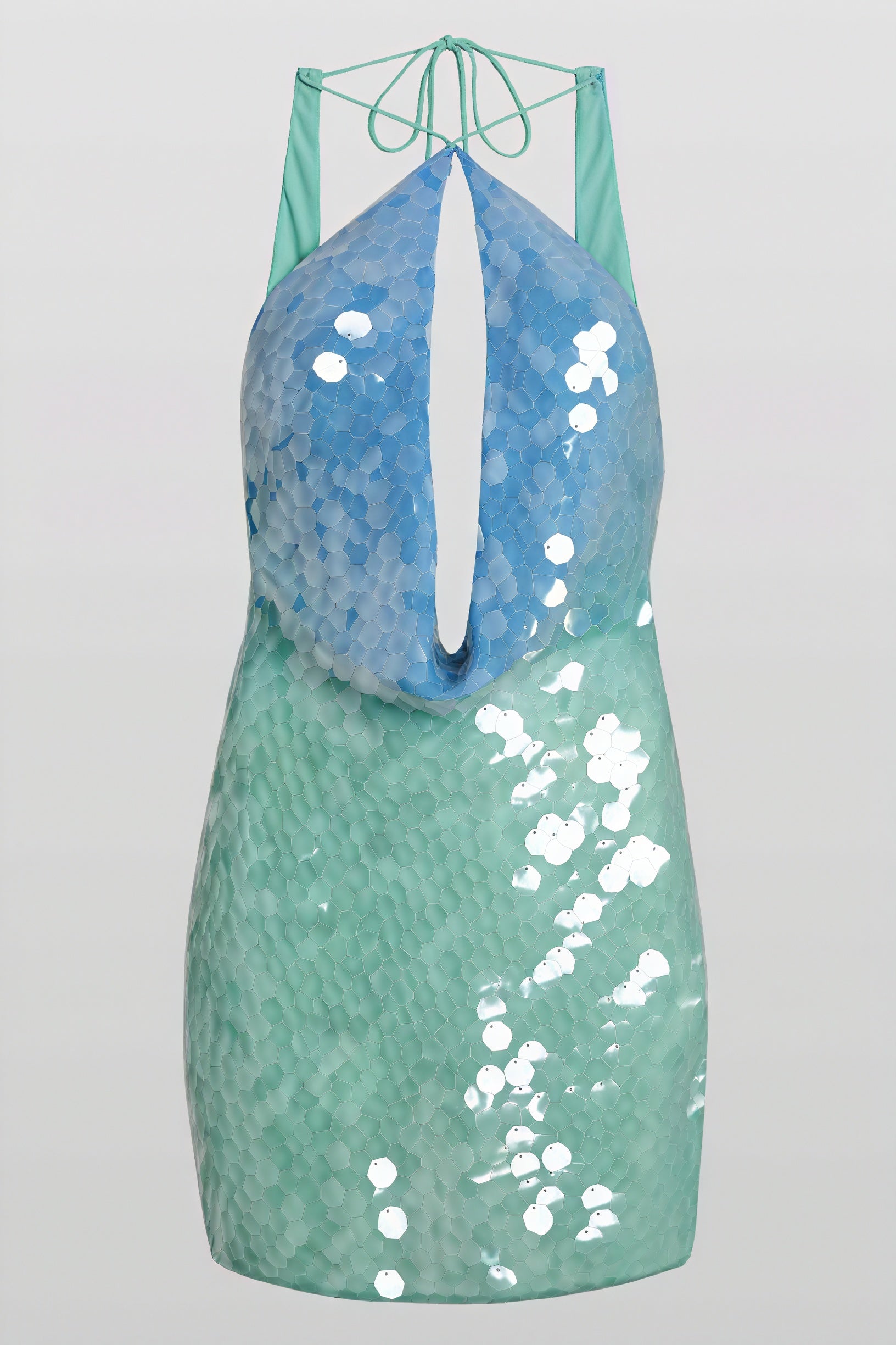 Sequin Mini Dress - Halter Neckline, Party Dress