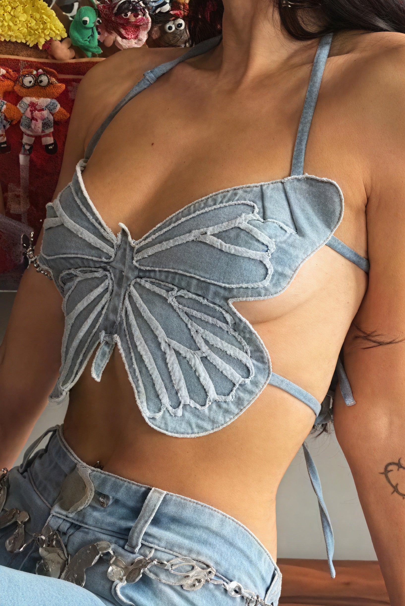 Butterfly Halter Top - Unique Perforated Design