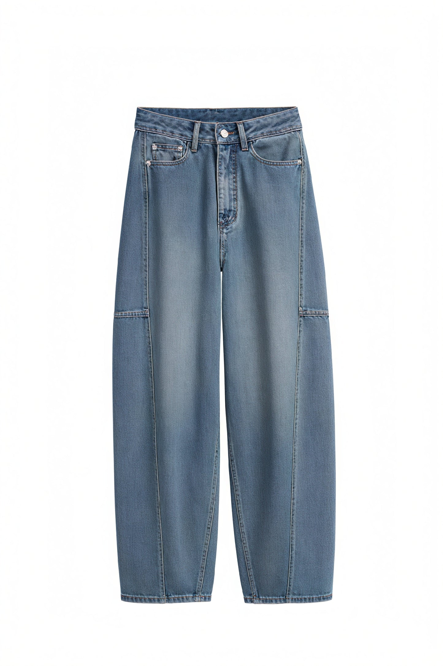 Wide-Leg Jeans with Vertical Seams