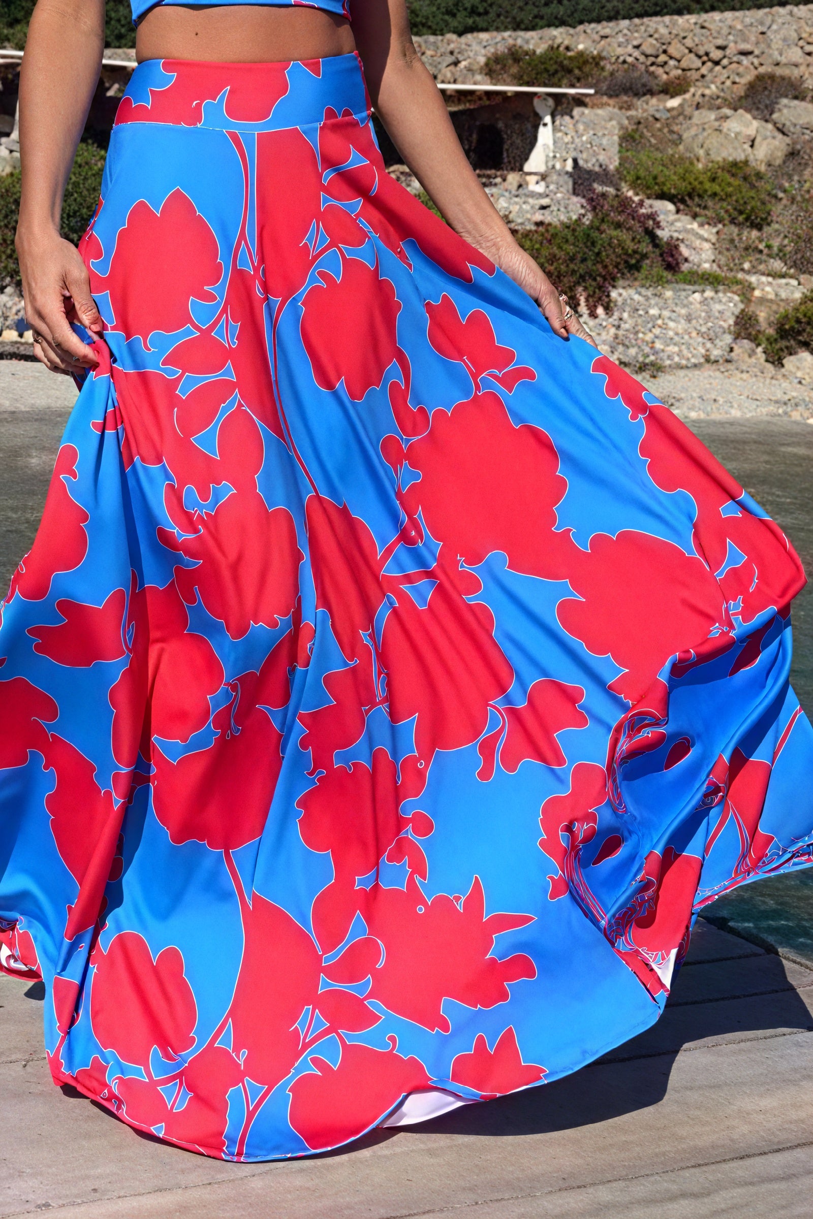 Floral Maxi Dress Set - Ruffled Sleeve Two-Piece