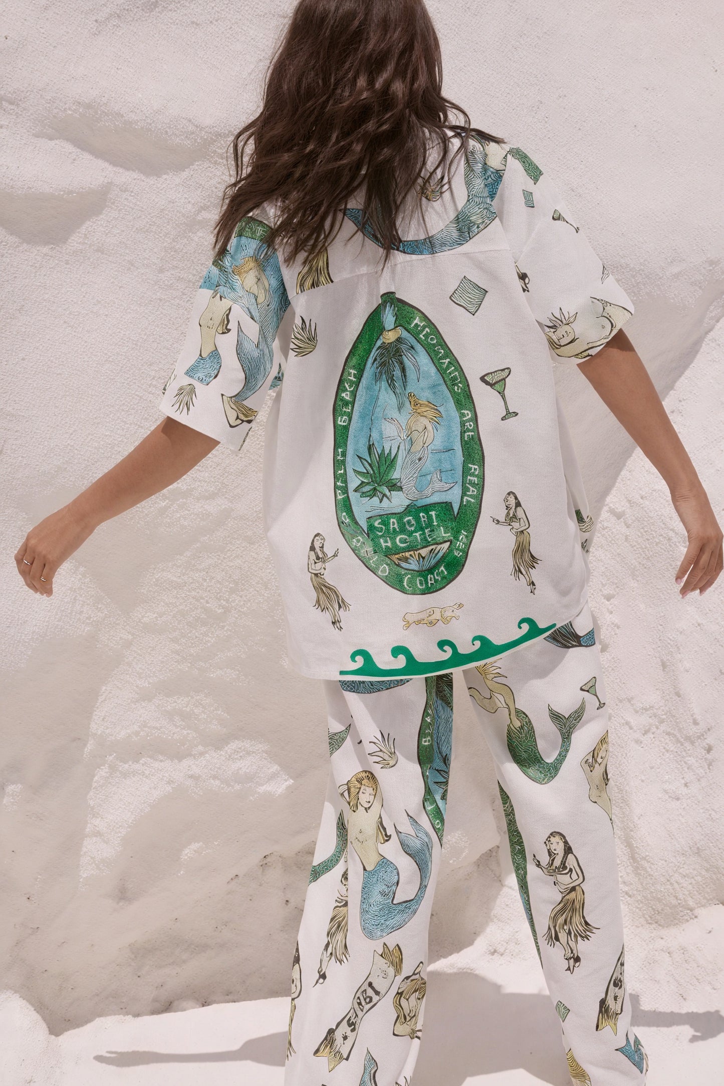 Women's Pajama Set – Mermaid Print Button-Down Shirt & Pants Sleepwear-79730-b771e91a-e5f1-4e29-819e-4a47e5a961fc