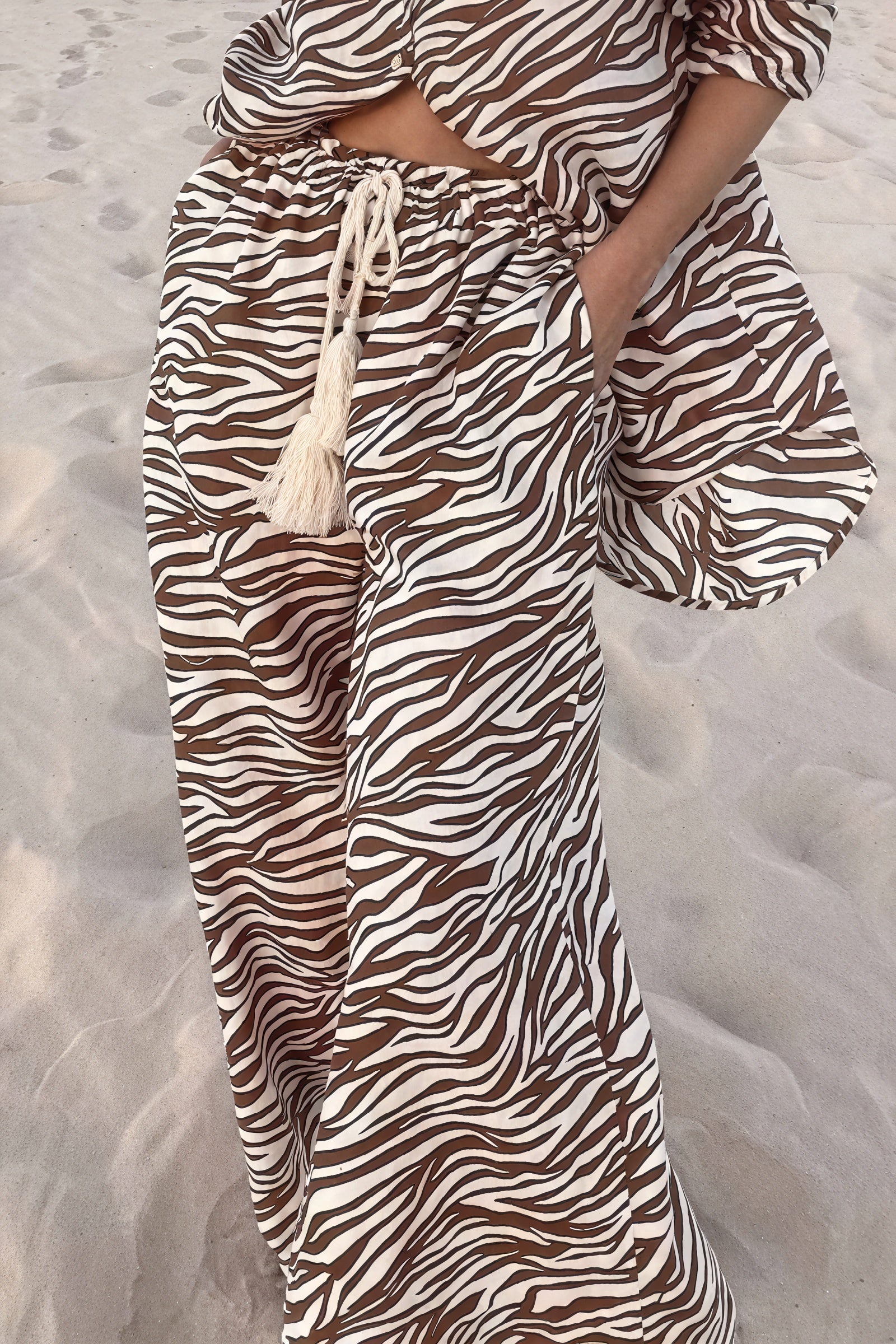 Zebra Print Set - Button-Down & Wide-Leg