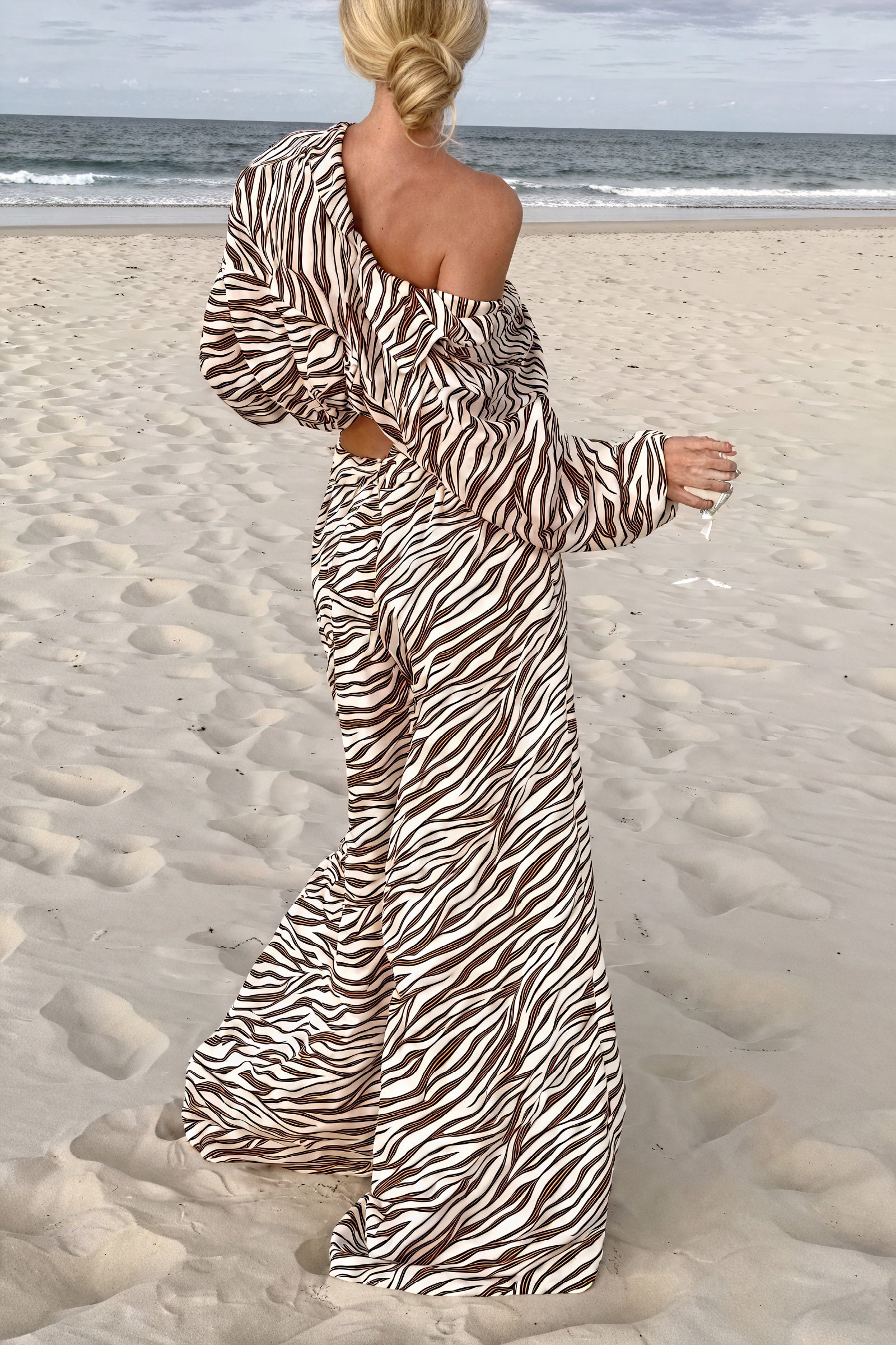Zebra Print Set - Button-Down & Wide-Leg