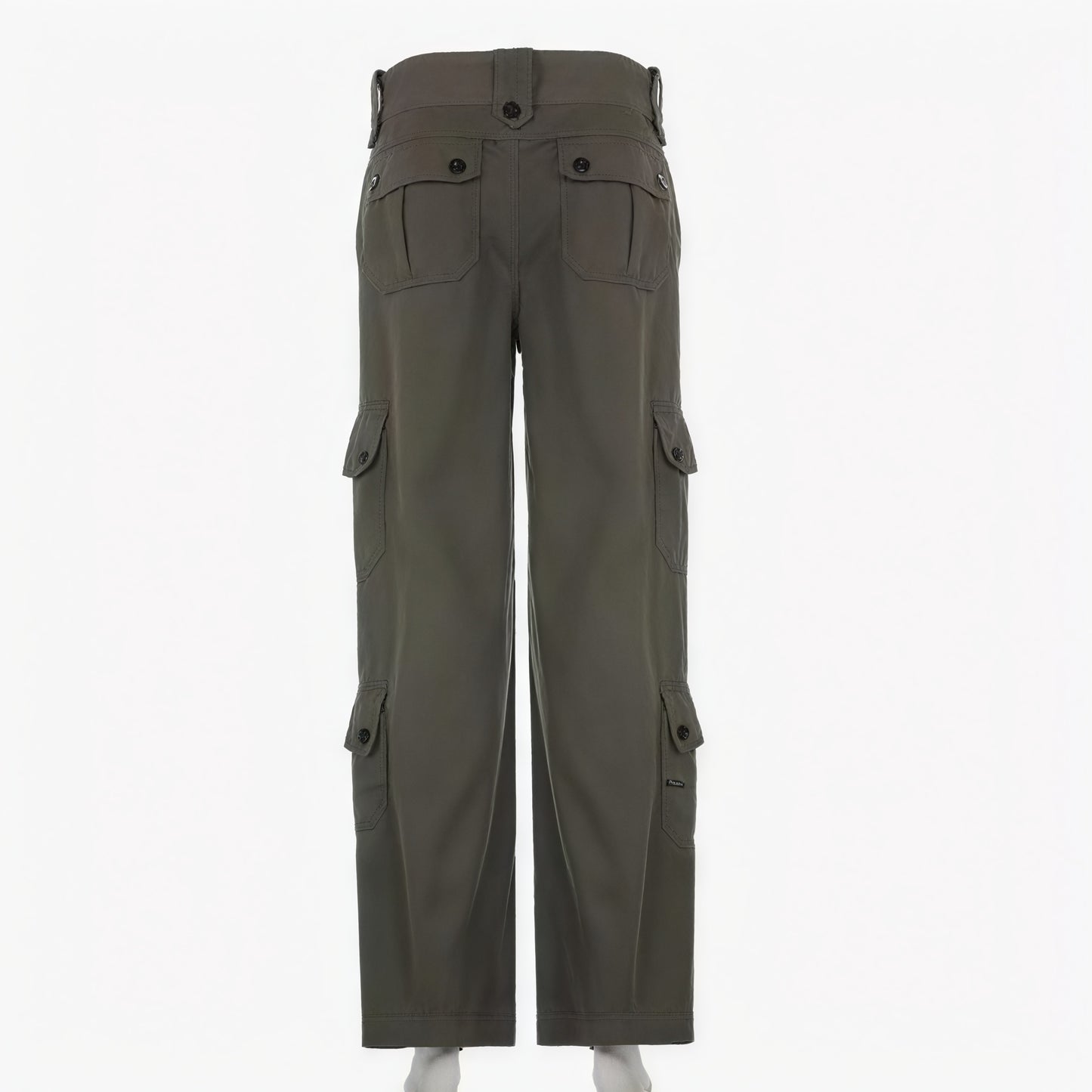 High-Waisted Cargo Trousers - Straight Leg