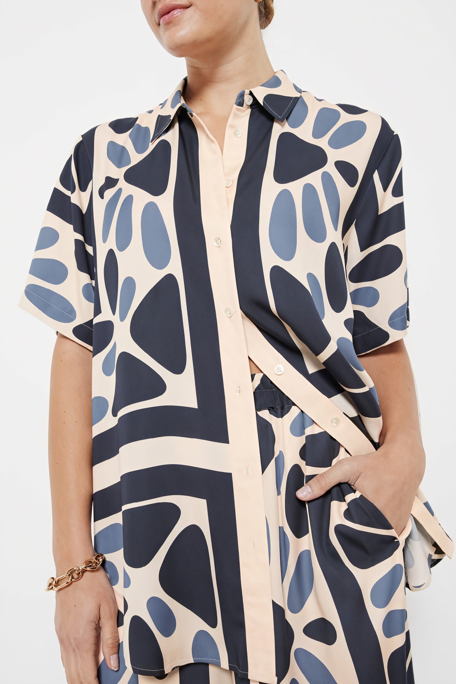 Abstract Pattern Button-Down Shirt