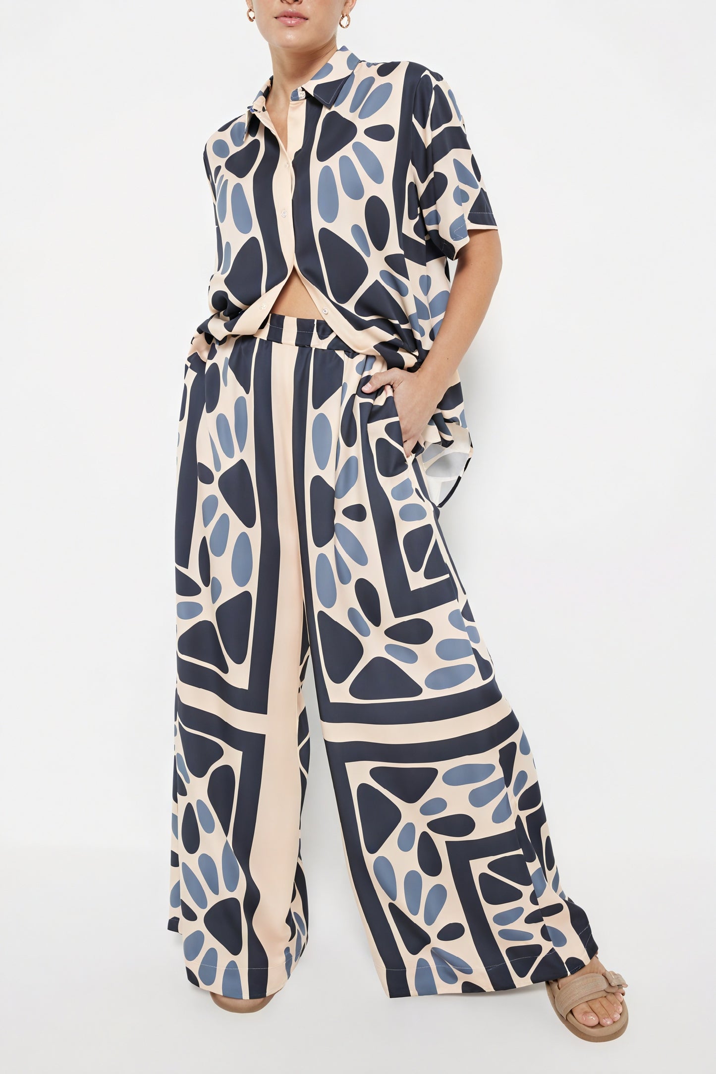 Abstract Pattern Button-Down Shirt