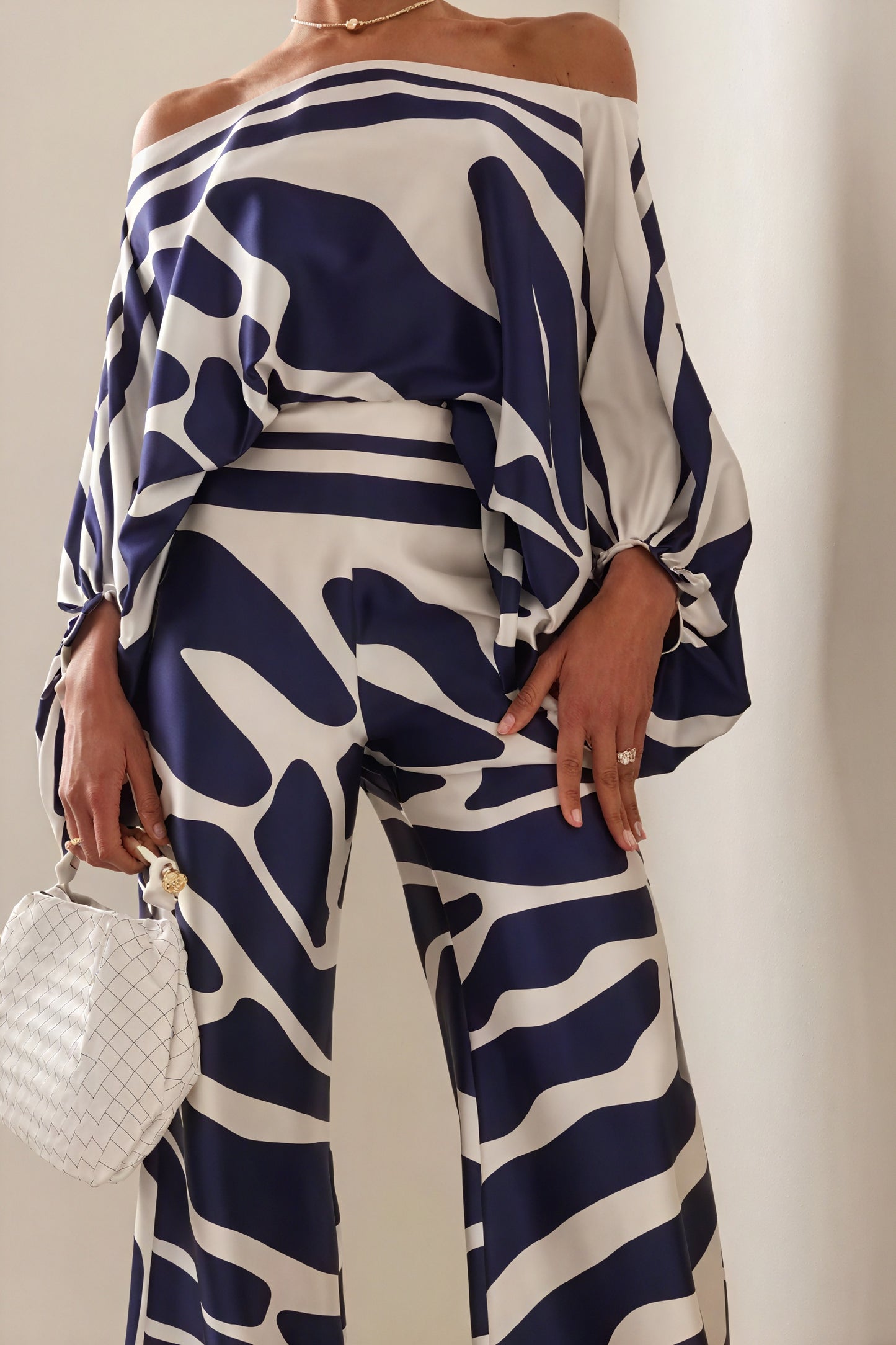 Abstract Two-Piece Set - Off-Shoulder Top