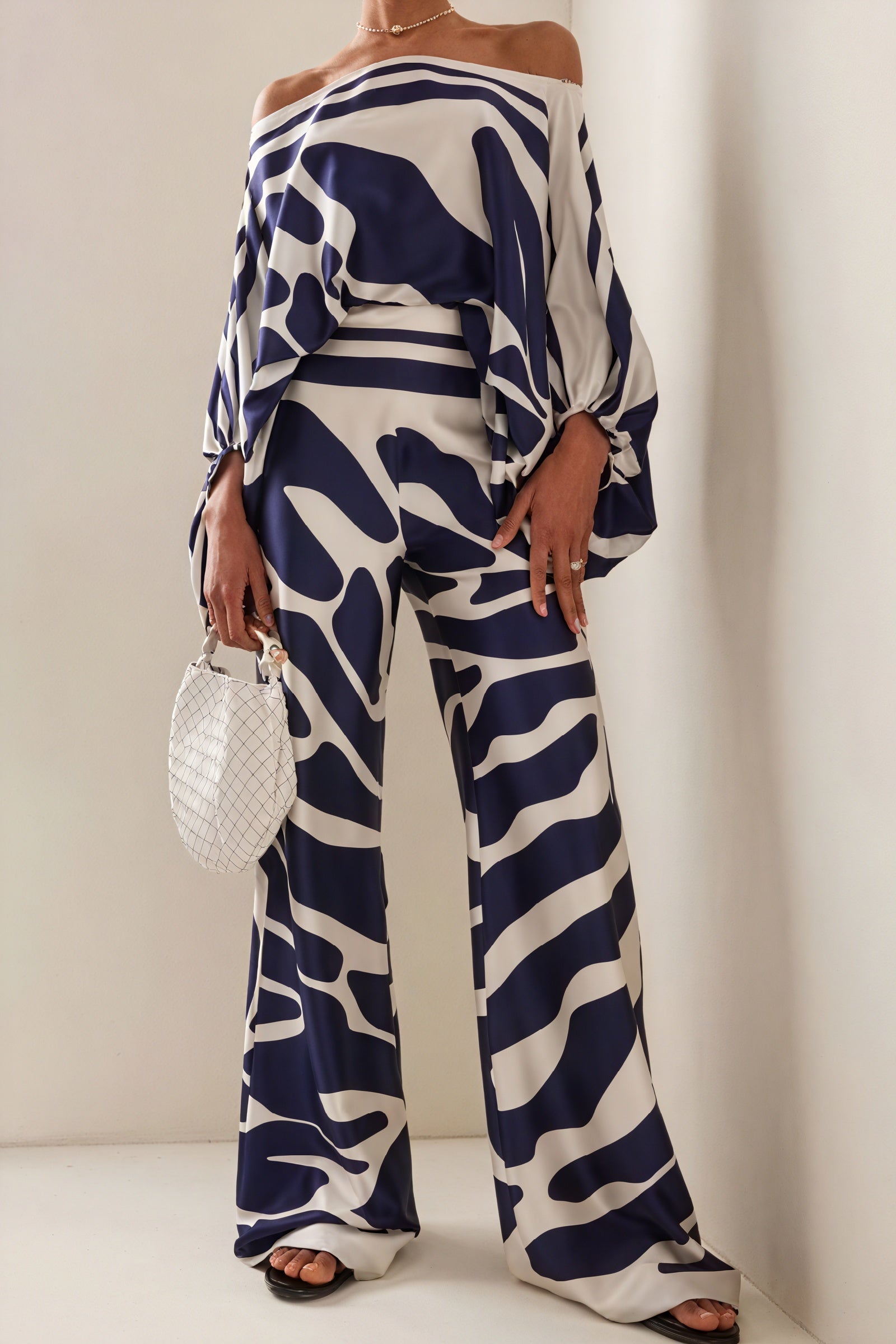 Abstract Two-Piece Set - Off-Shoulder Top