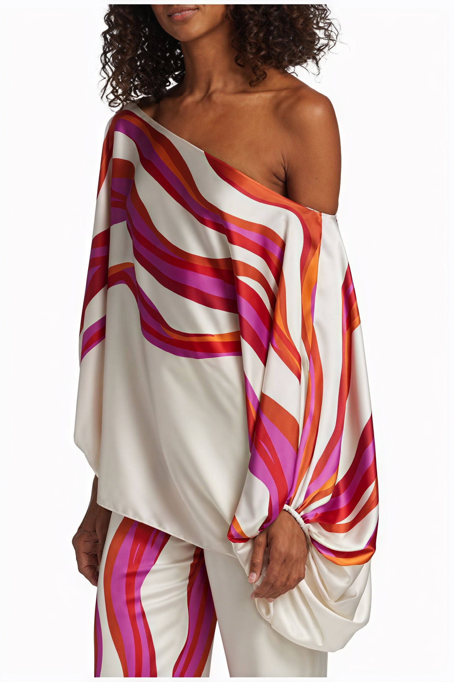 Asymmetric Top - One-Shoulder, Voluminous Sleeve