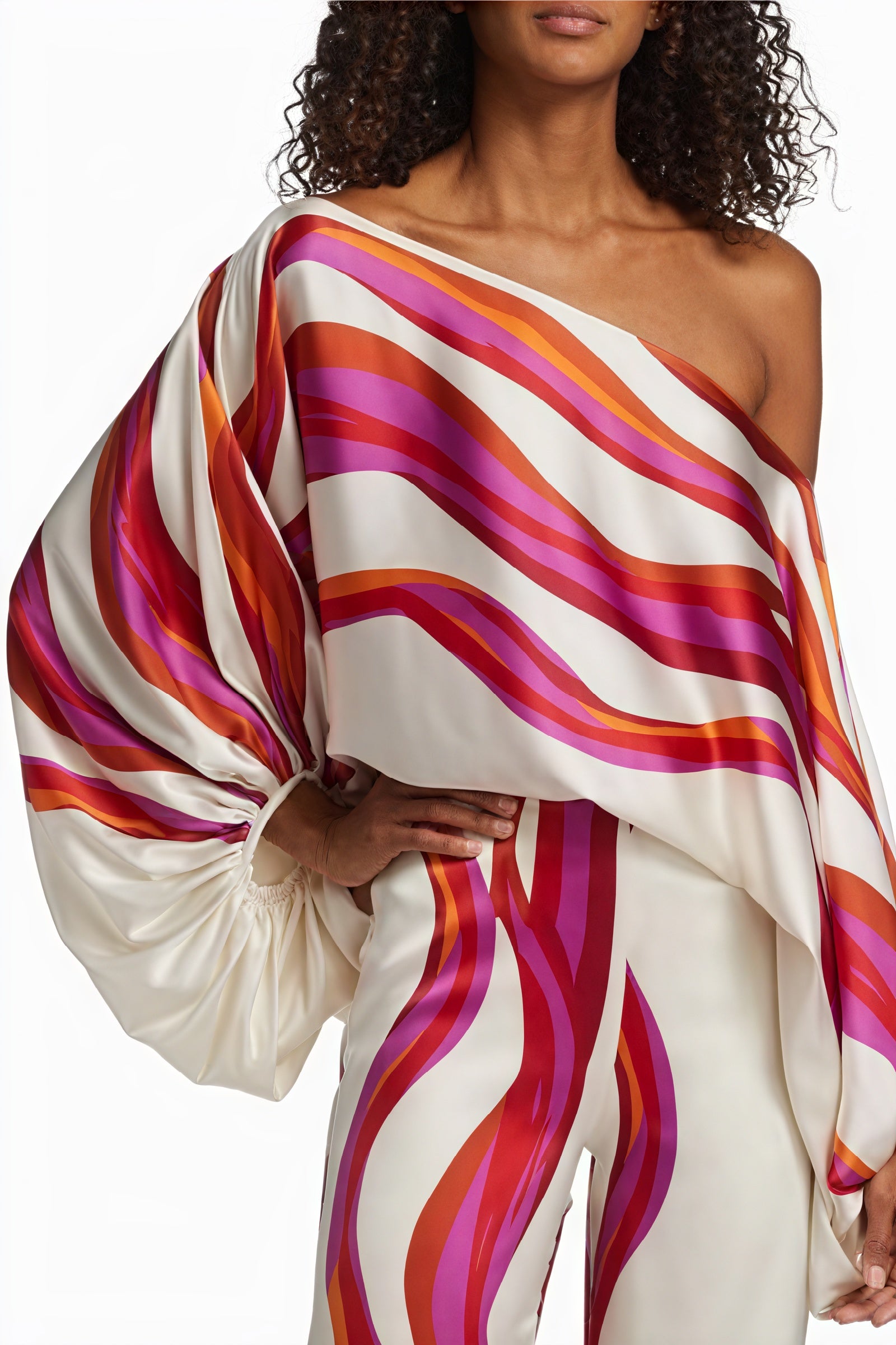 Asymmetric Top - One-Shoulder, Voluminous Sleeve