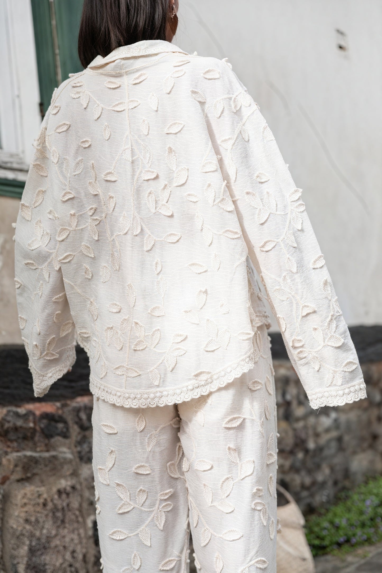 Embroidered Linen Two-Piece Set - Bohemian