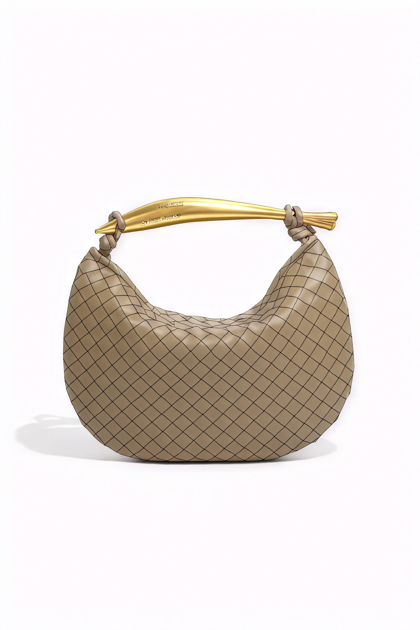 Woven Crescent Handbag - Metal Handle