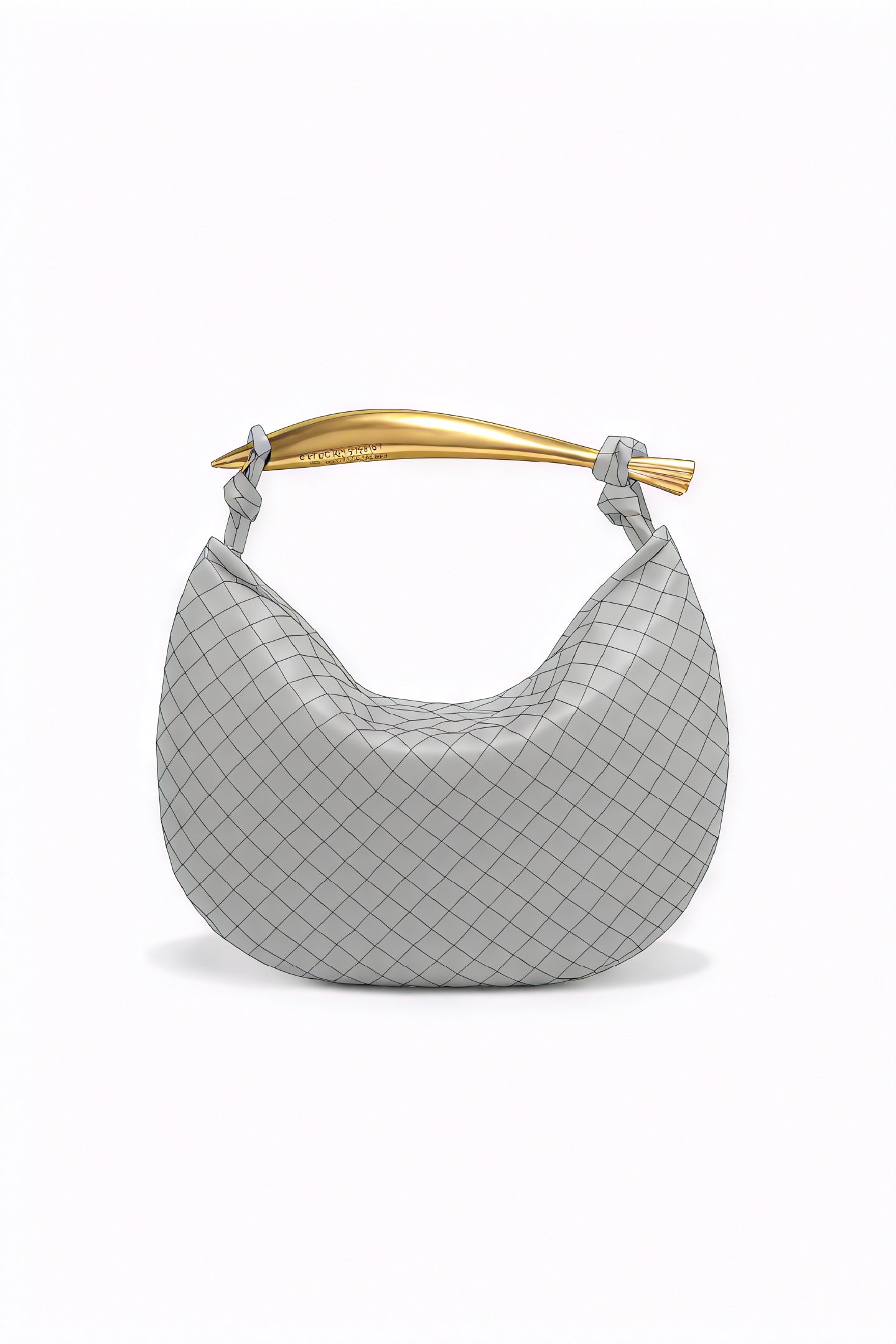 Woven Crescent Handbag - Metal Handle
