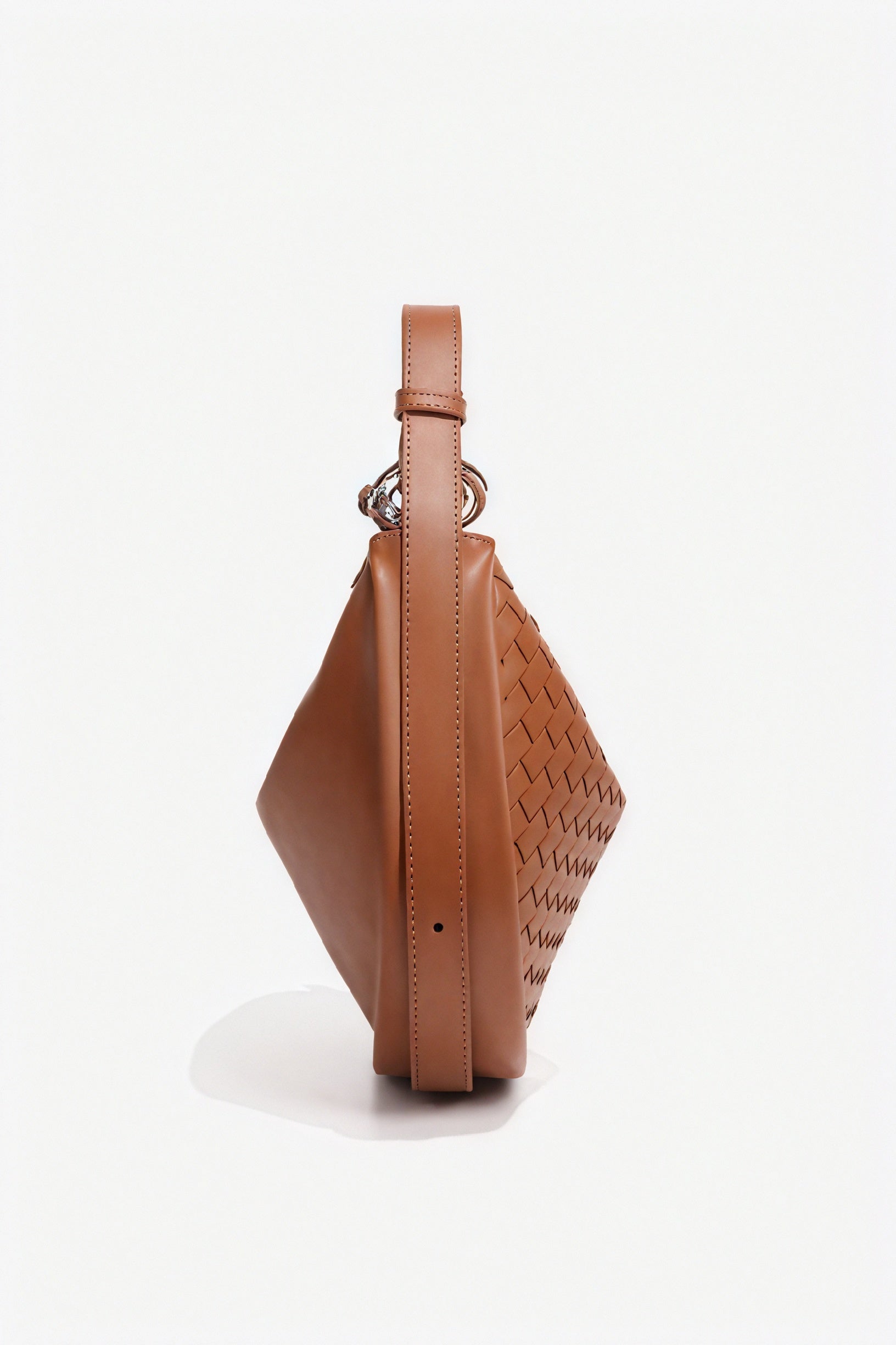 Woven Crescent Handbag with Adjustable Strap