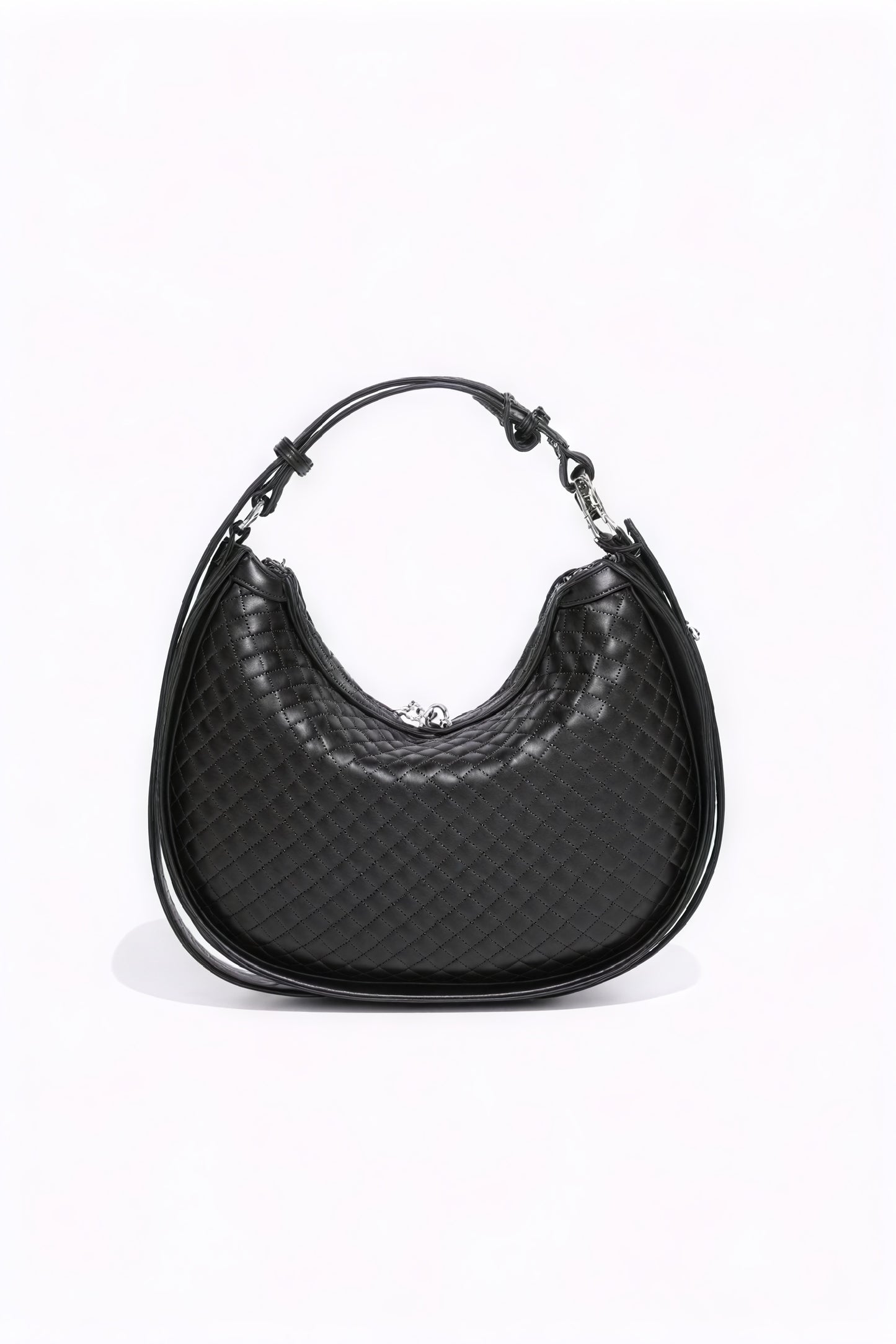 Woven Crescent Handbag with Adjustable Strap