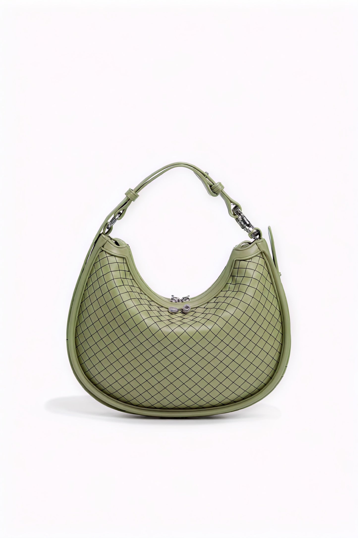 Woven Crescent Handbag with Adjustable Strap