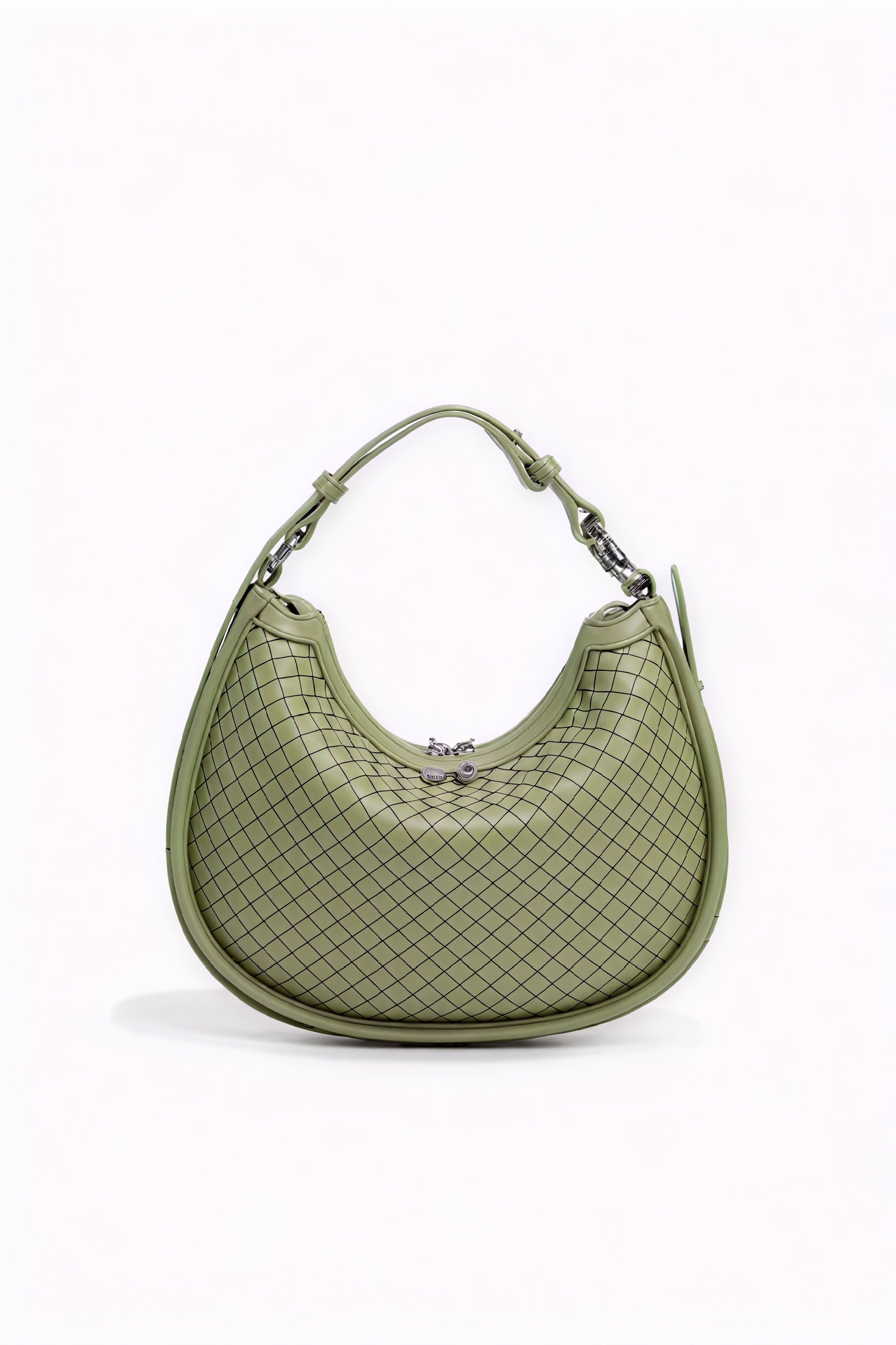 Woven Crescent Handbag with Adjustable Strap