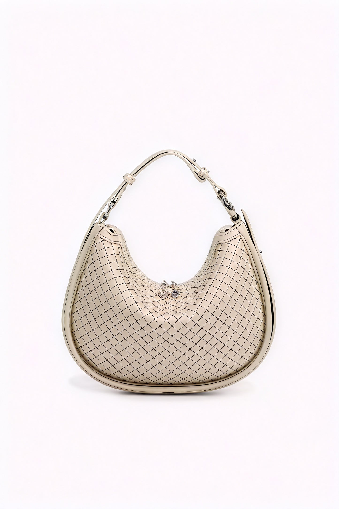 Woven Crescent Handbag with Adjustable Strap