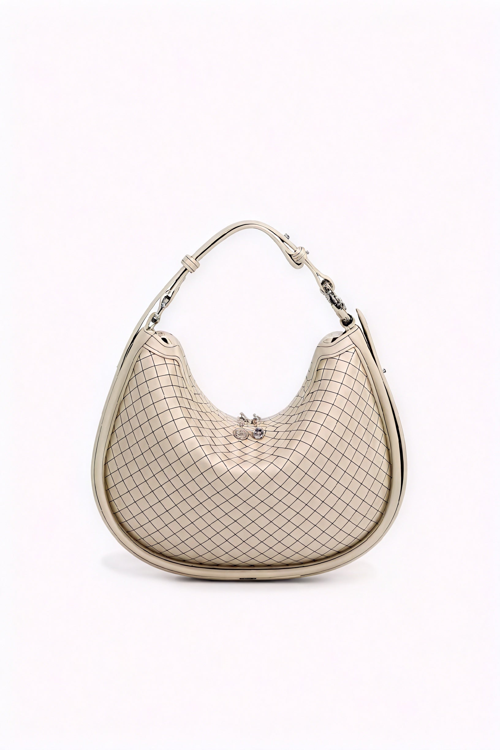 Woven Crescent Handbag with Adjustable Strap