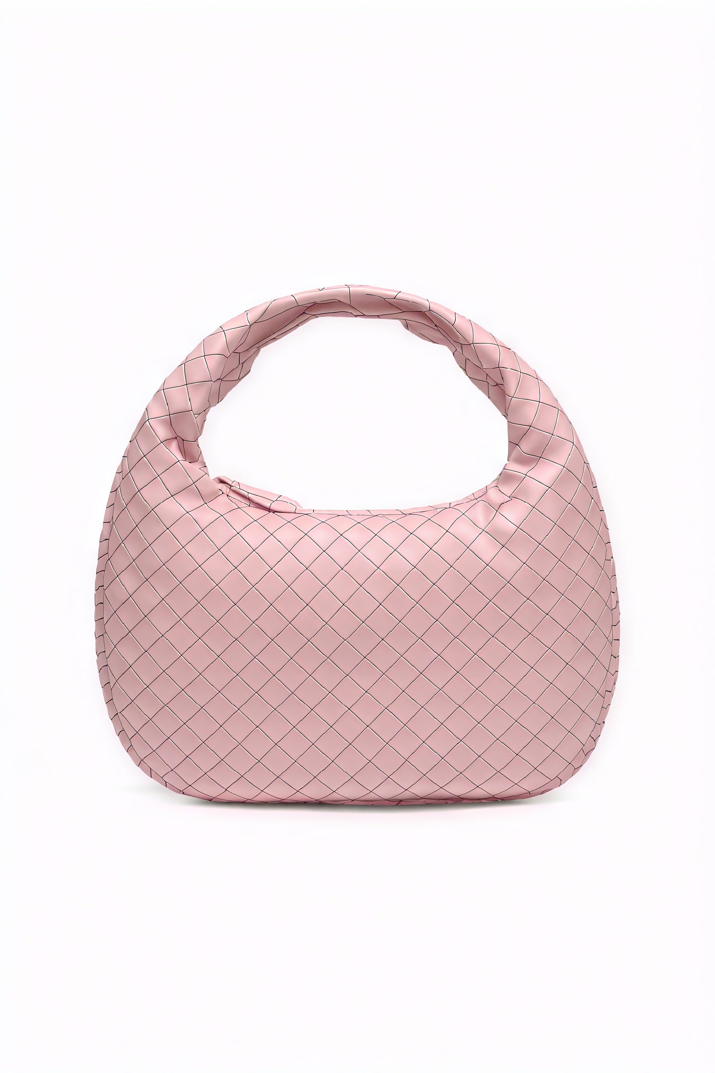 Woven Crescent Bag - Braided Handle Shoulder Bag