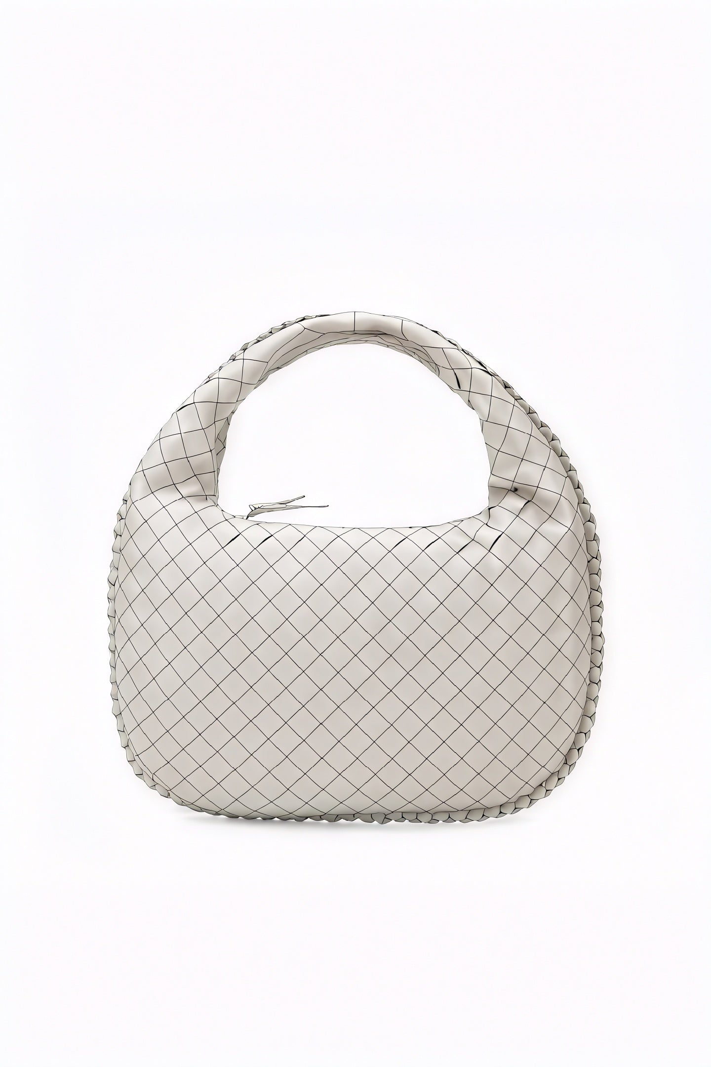Woven Crescent Bag - Braided Handle Shoulder Bag